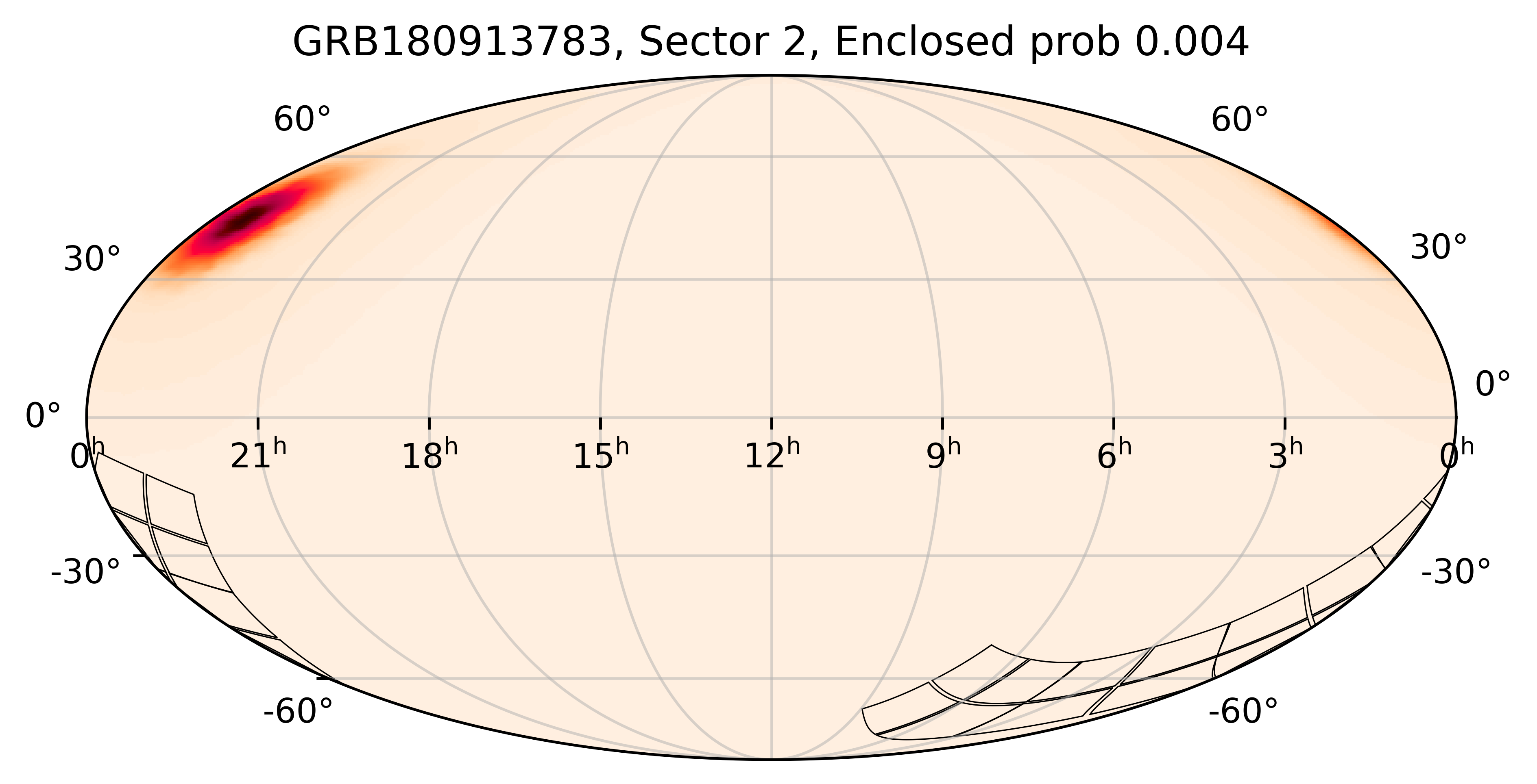 TESS Overlap Sky Map for GRB180913783 in TESS Sector2