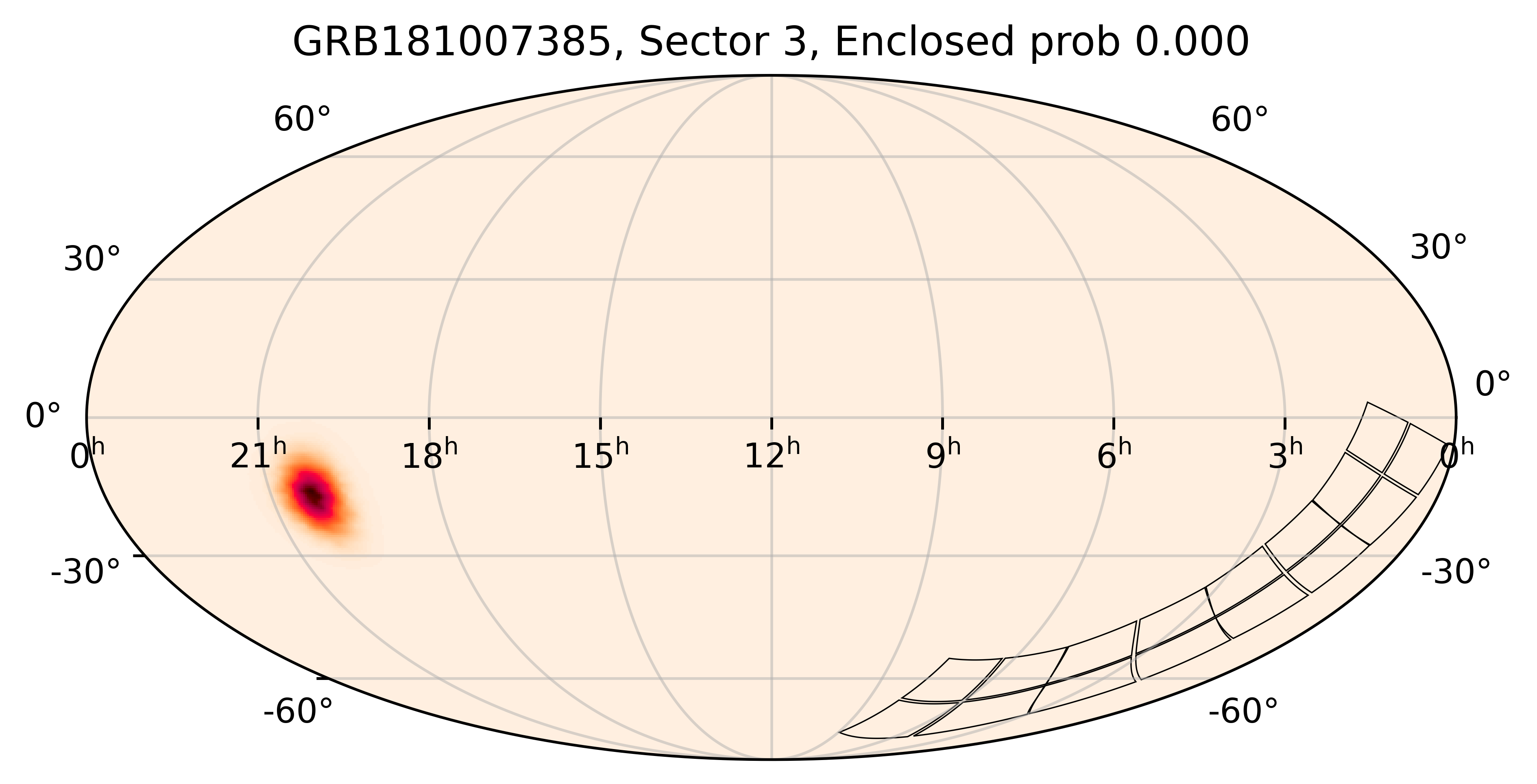 TESS Overlap Sky Map for GRB181007385 in TESS Sector3