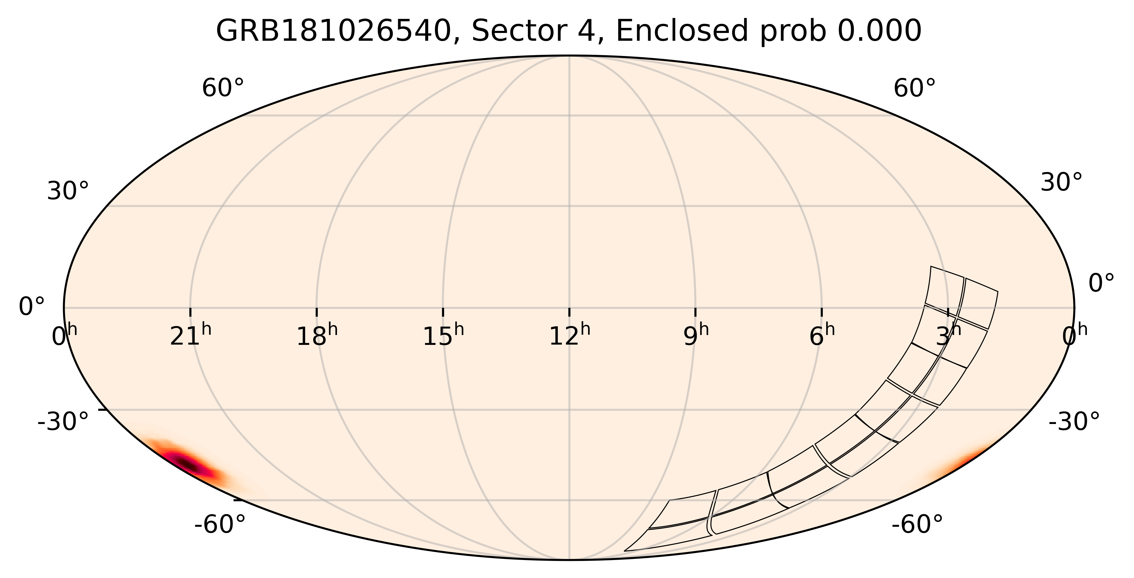 TESS Overlap Sky Map for GRB181026540 in TESS Sector4