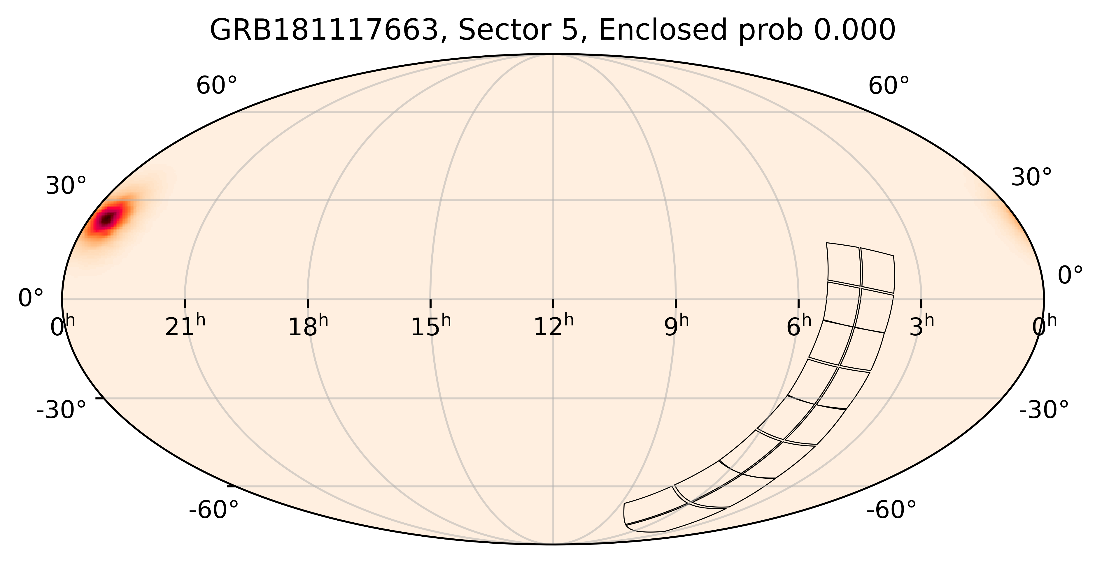 TESS Overlap Sky Map for GRB181117663 in TESS Sector5