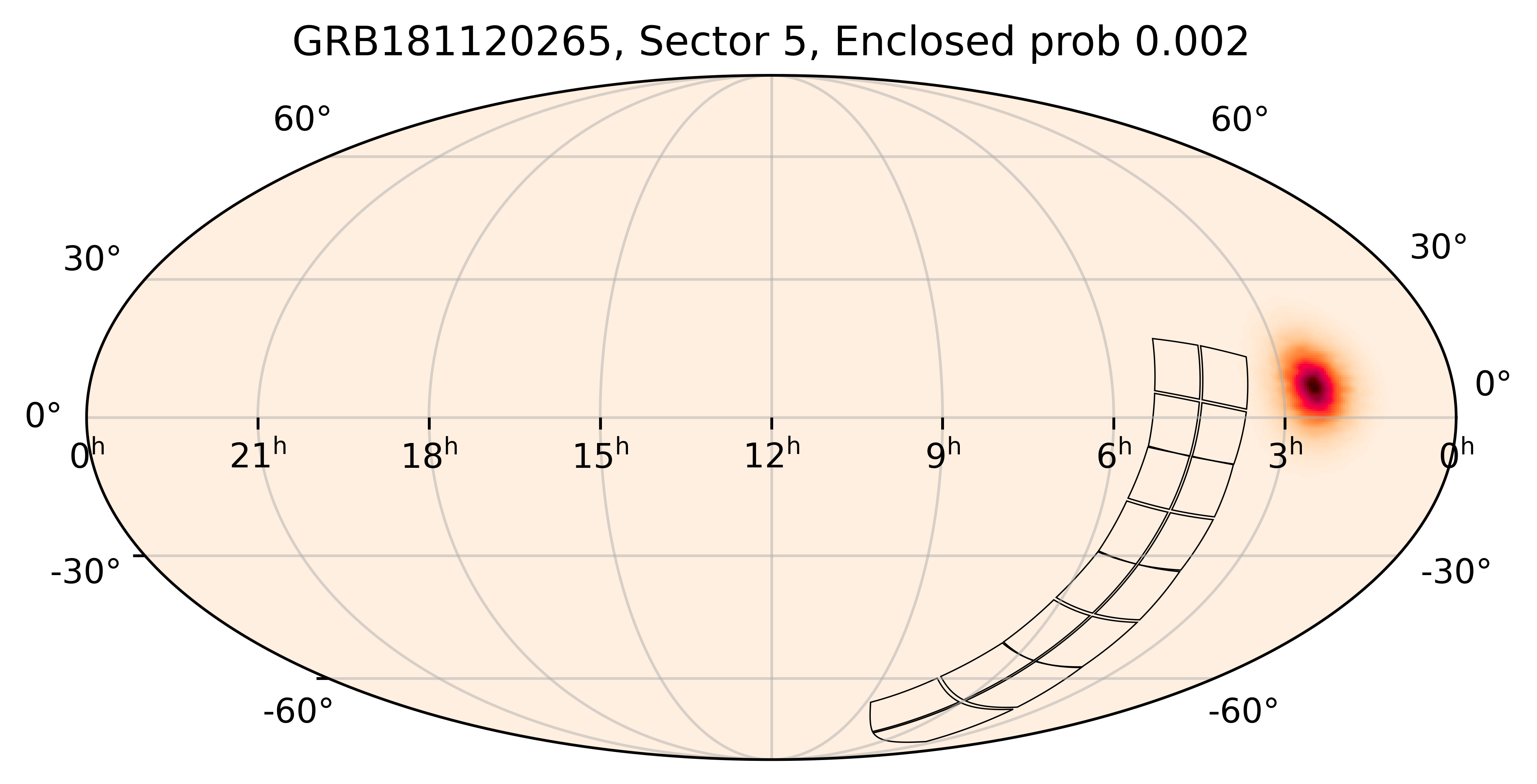 TESS Overlap Sky Map for GRB181120265 in TESS Sector5