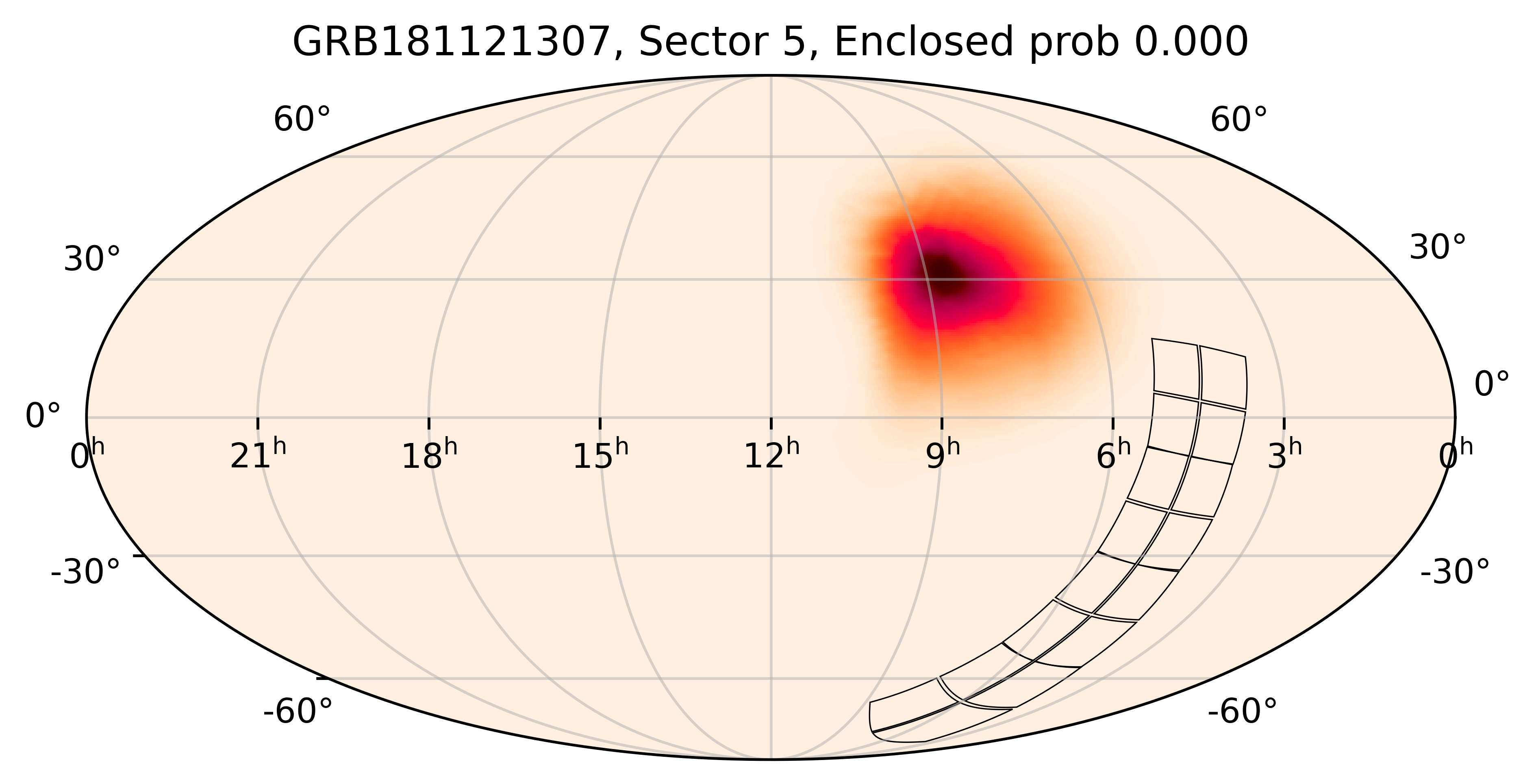 TESS Overlap Sky Map for GRB181121307 in TESS Sector5