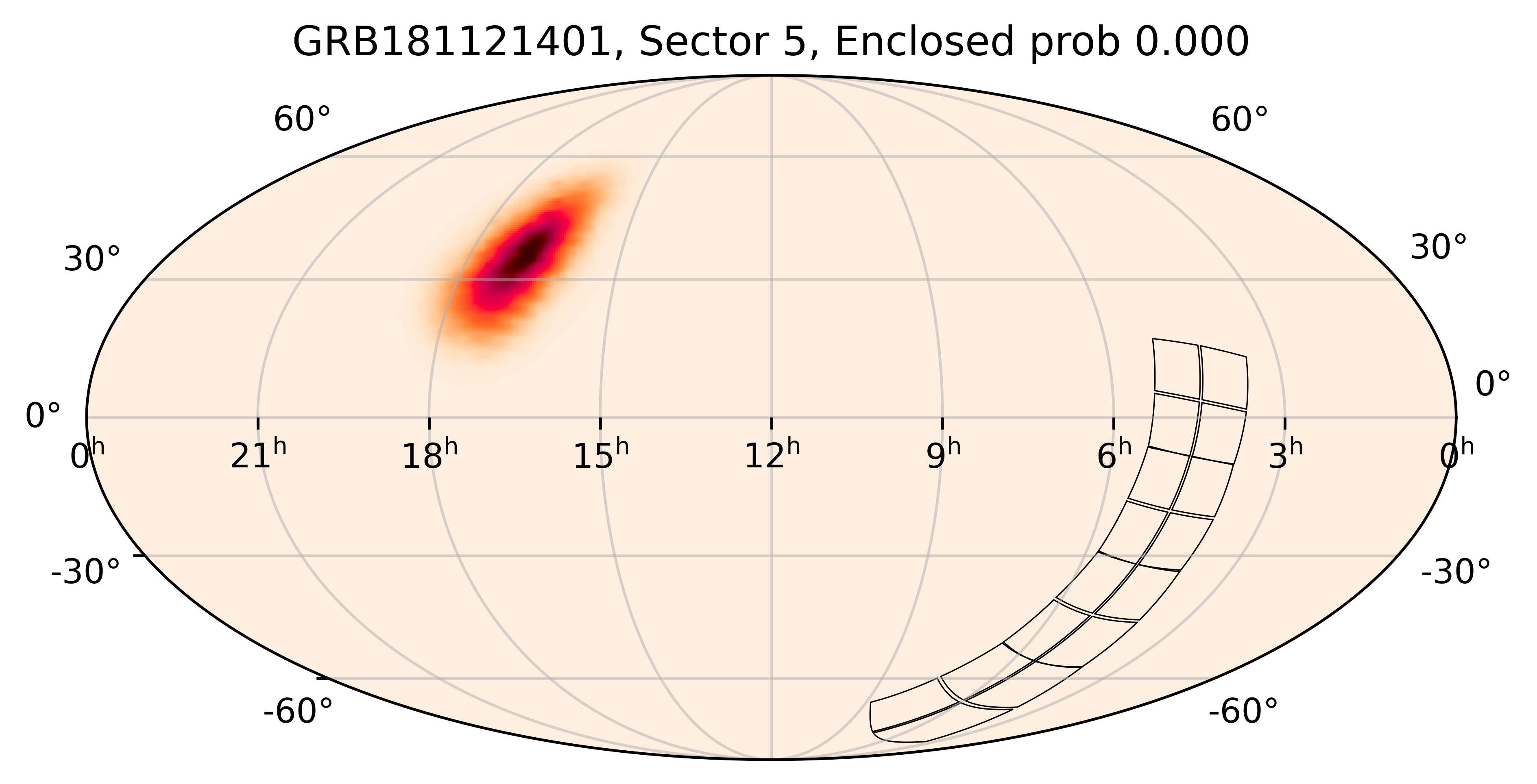 TESS Overlap Sky Map for GRB181121401 in TESS Sector5