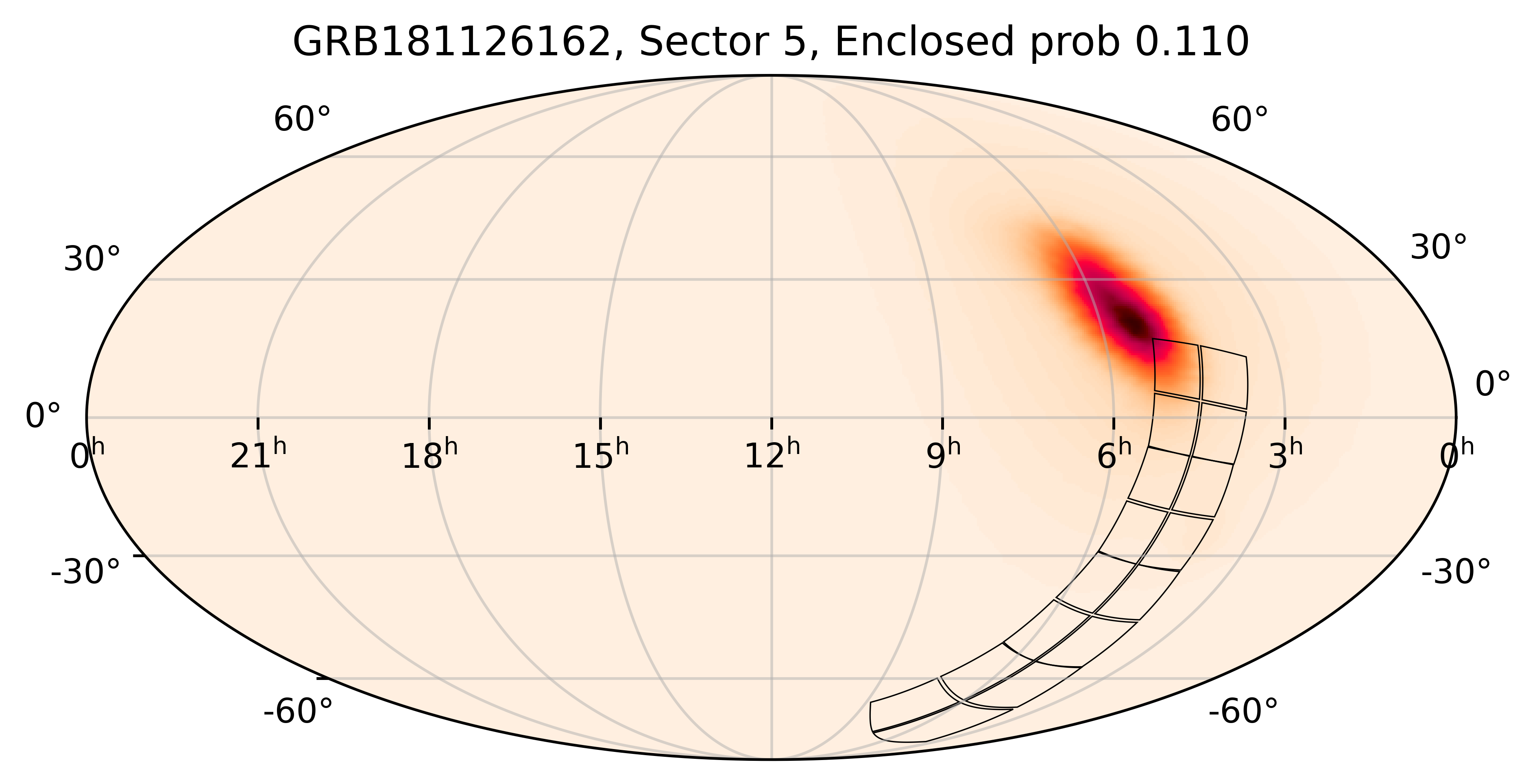 TESS Overlap Sky Map for GRB181126162 in TESS Sector5