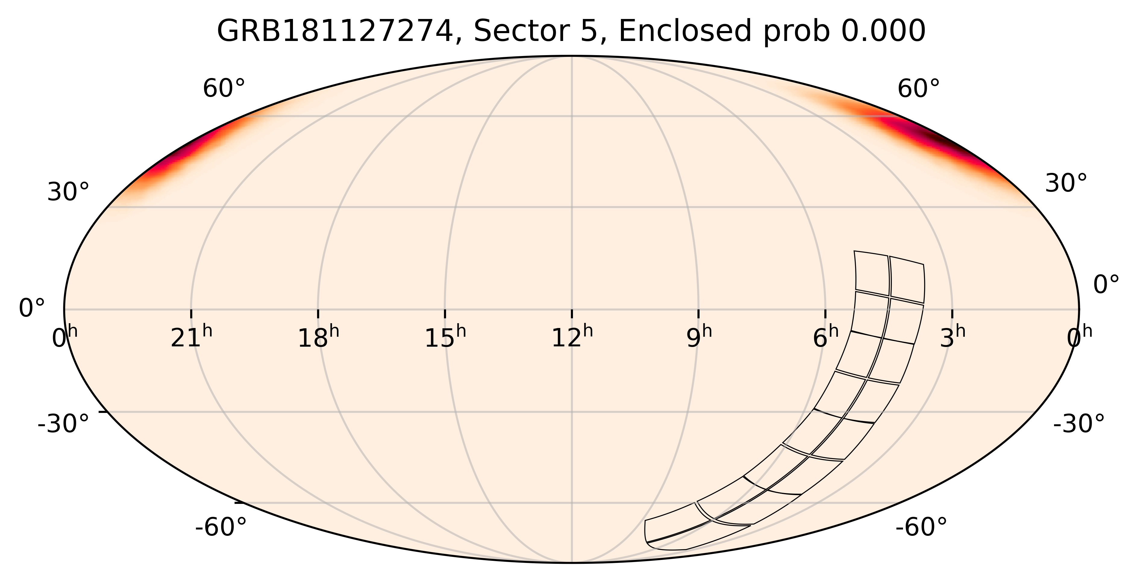 TESS Overlap Sky Map for GRB181127274 in TESS Sector5