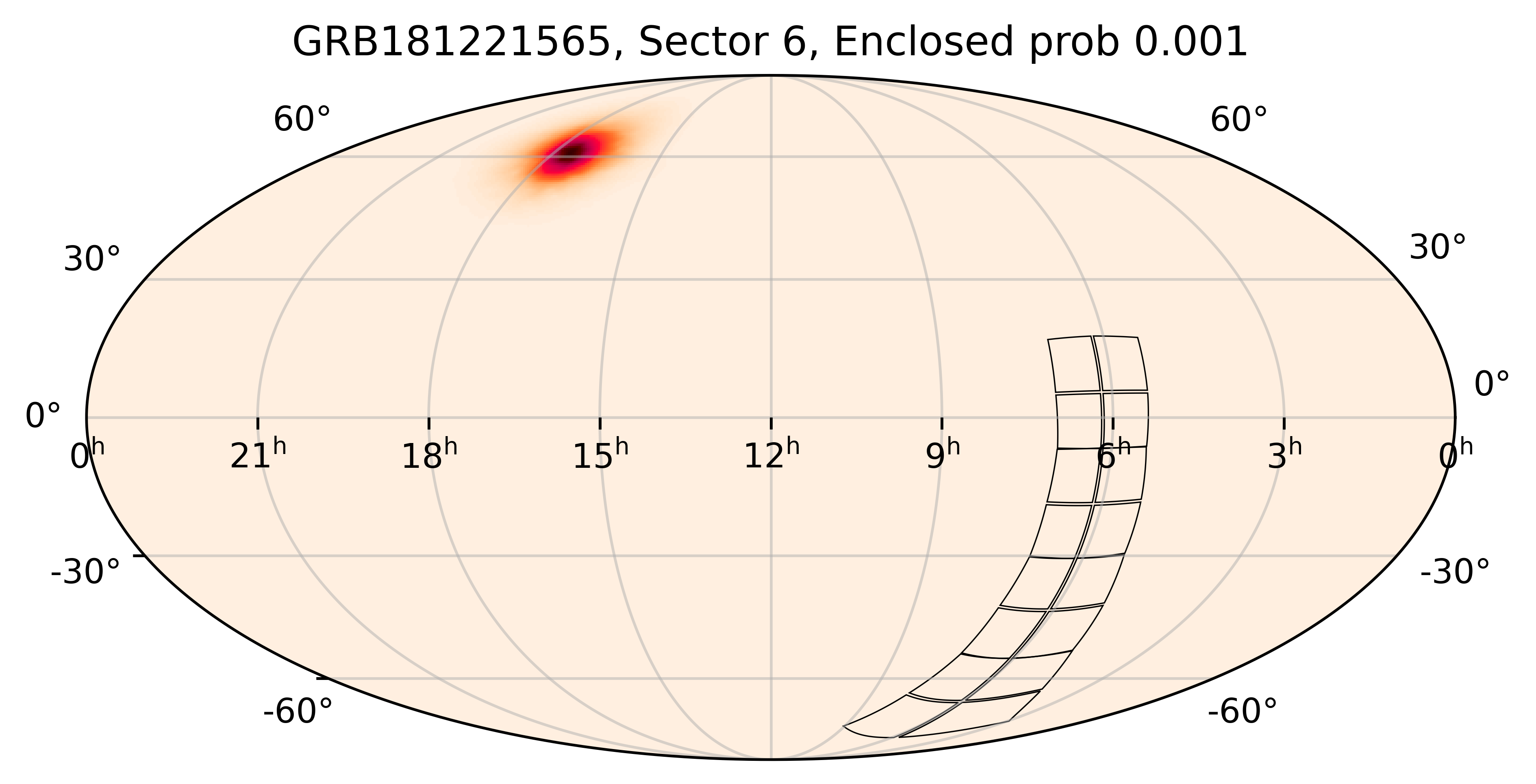 TESS Overlap Sky Map for GRB181221565 in TESS Sector6
