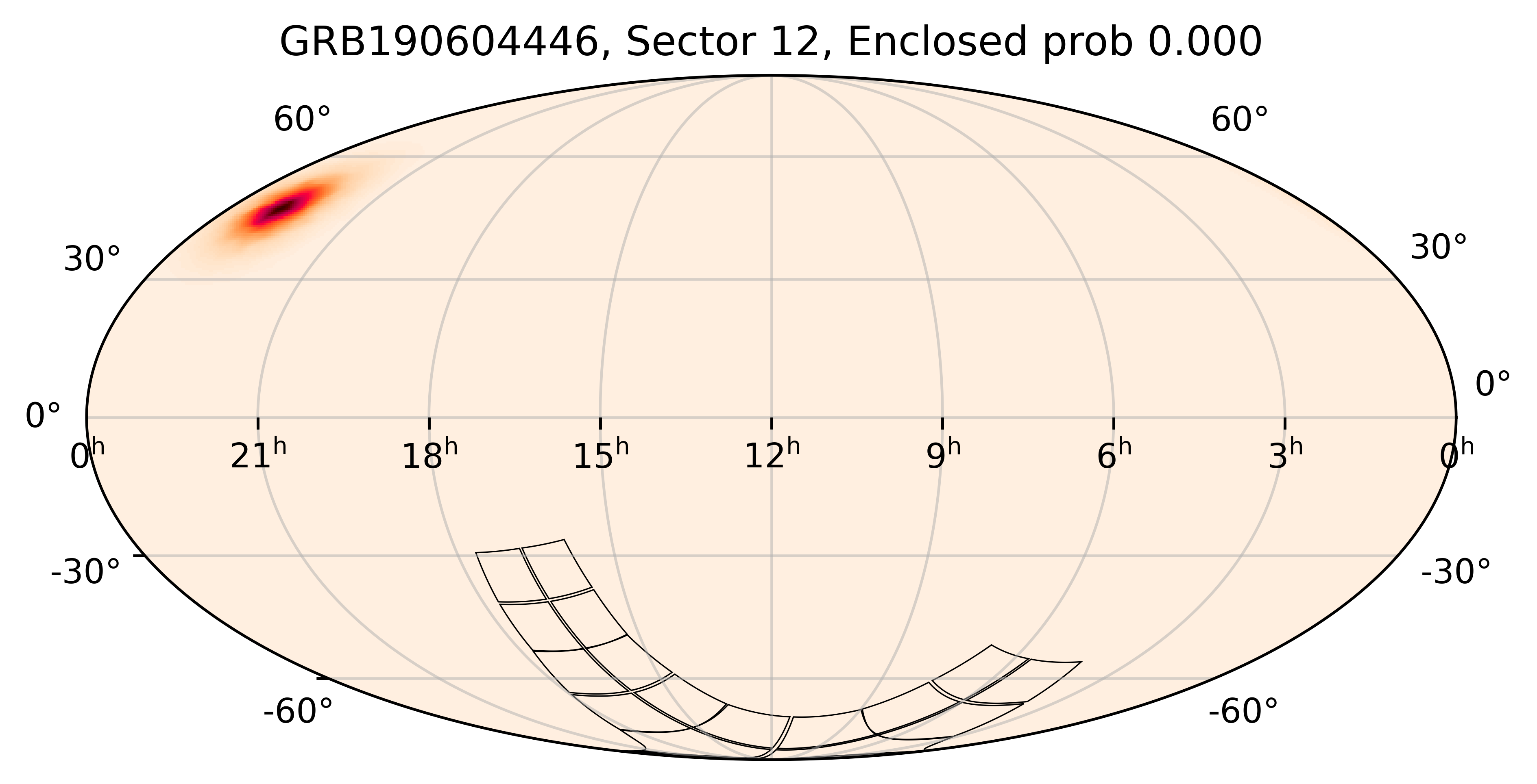 TESS Overlap Sky Map for GRB190604446 in TESS Sector12