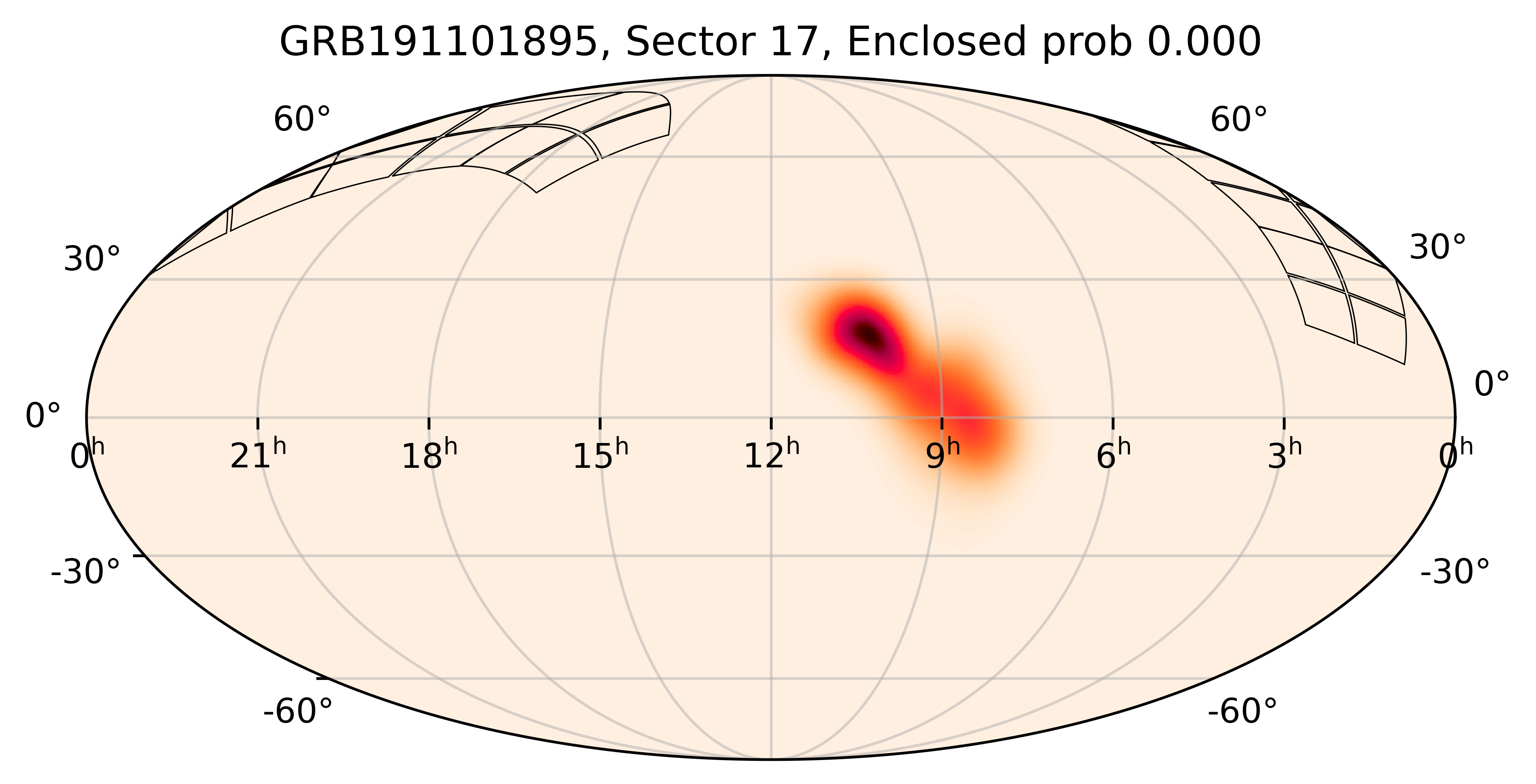 TESS Overlap Sky Map for GRB191101895 in TESS Sector17