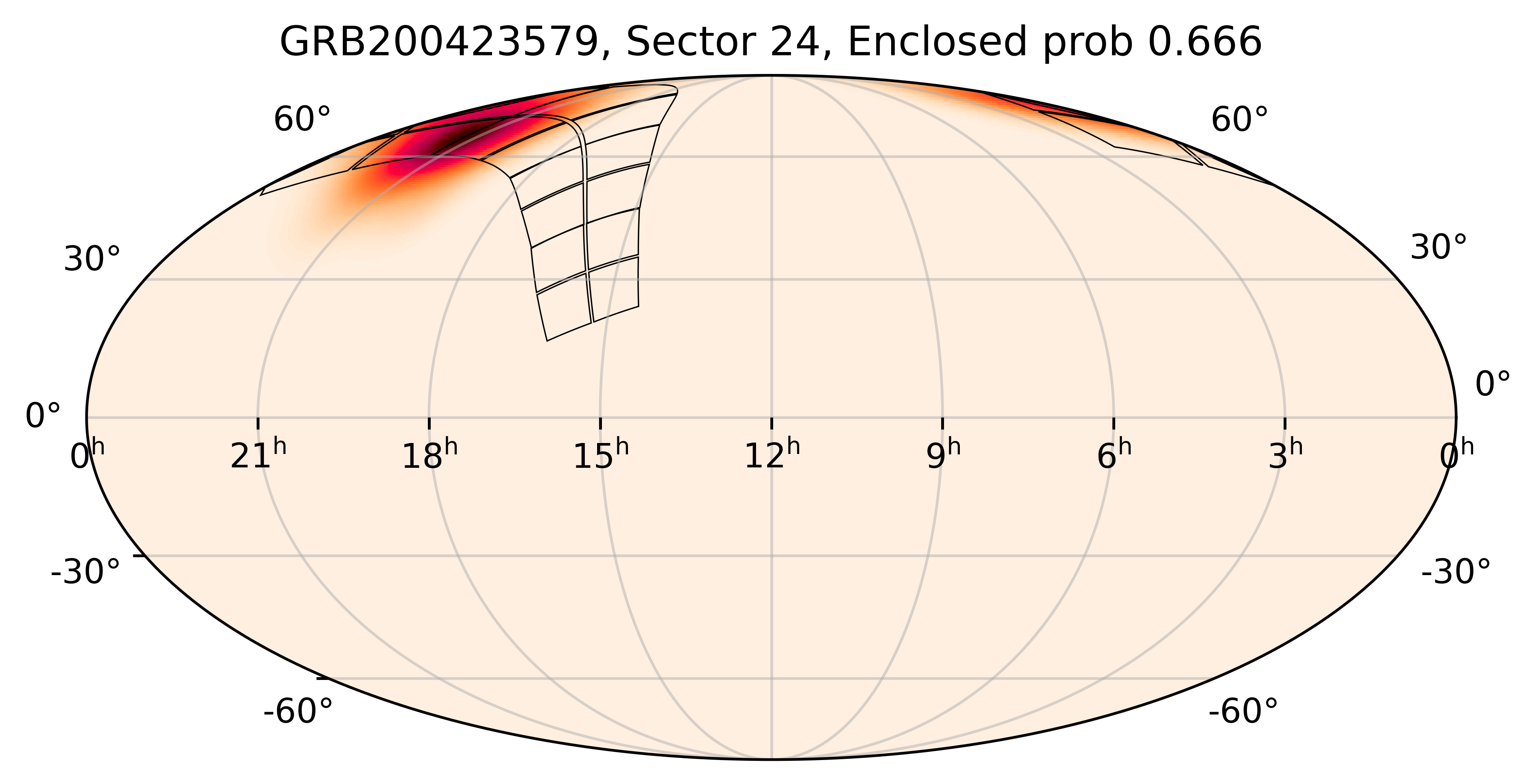 TESS Overlap Sky Map for GRB200423579 in TESS Sector24