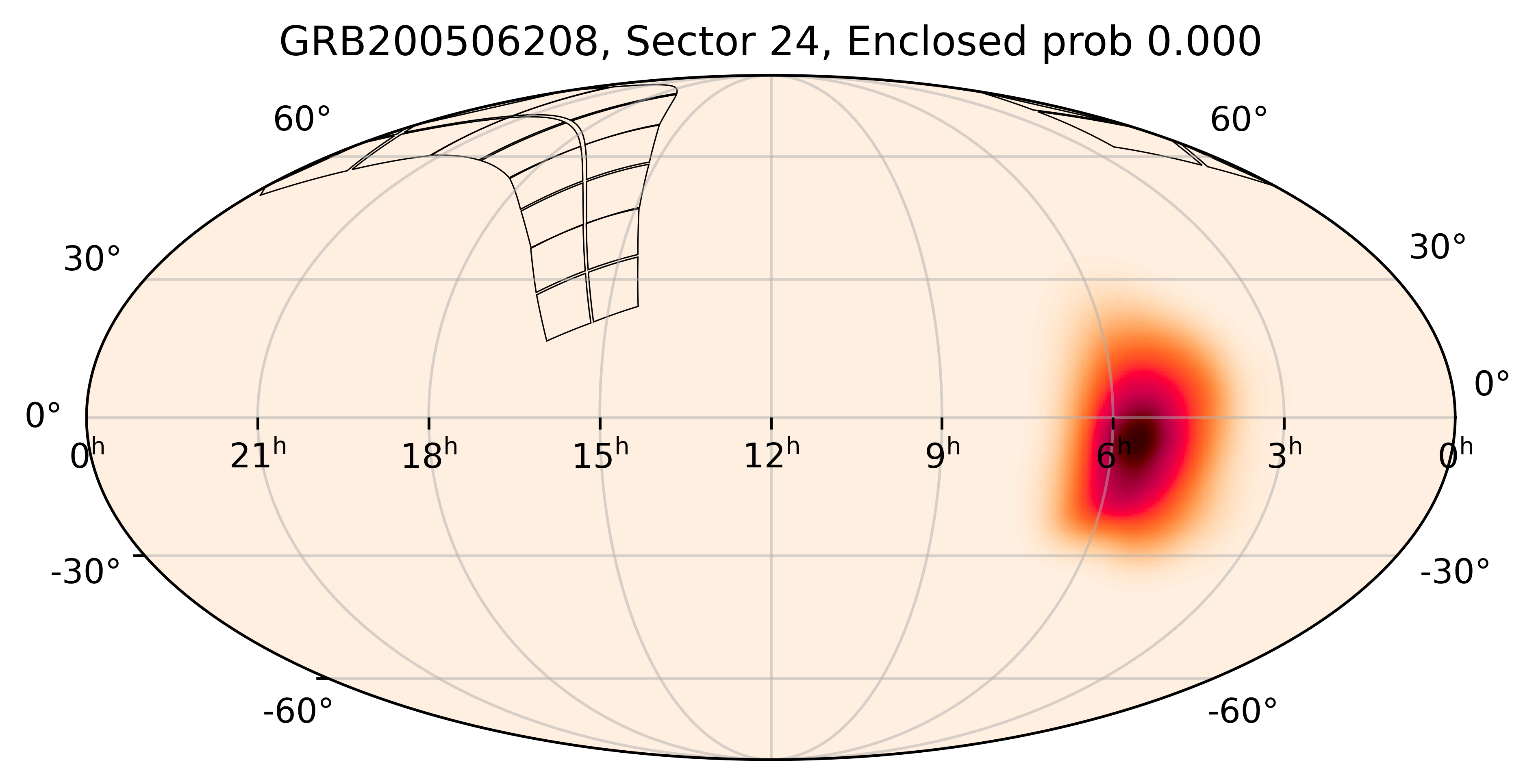 TESS Overlap Sky Map for GRB200506208 in TESS Sector24