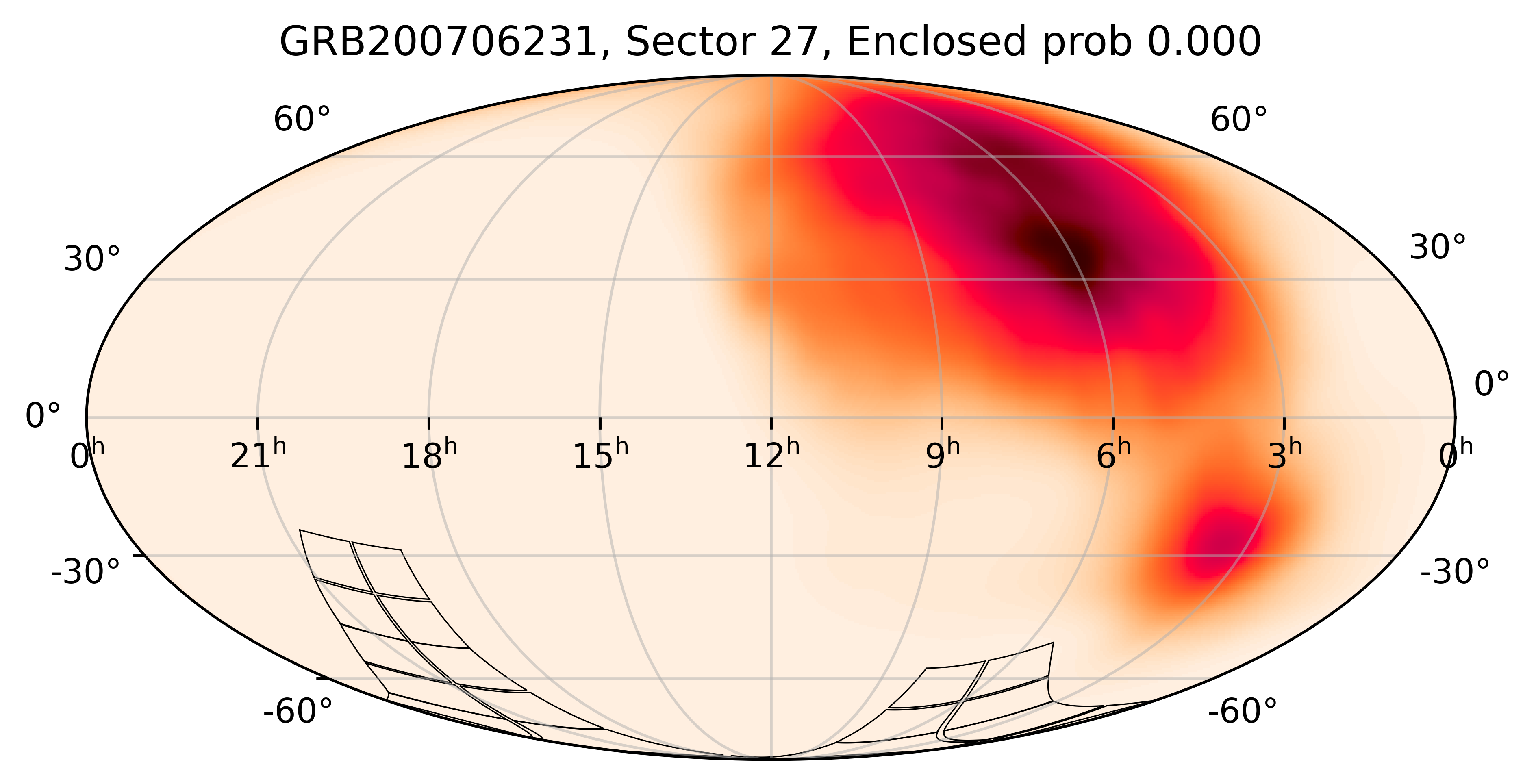 TESS Overlap Sky Map for GRB200706231 in TESS Sector27