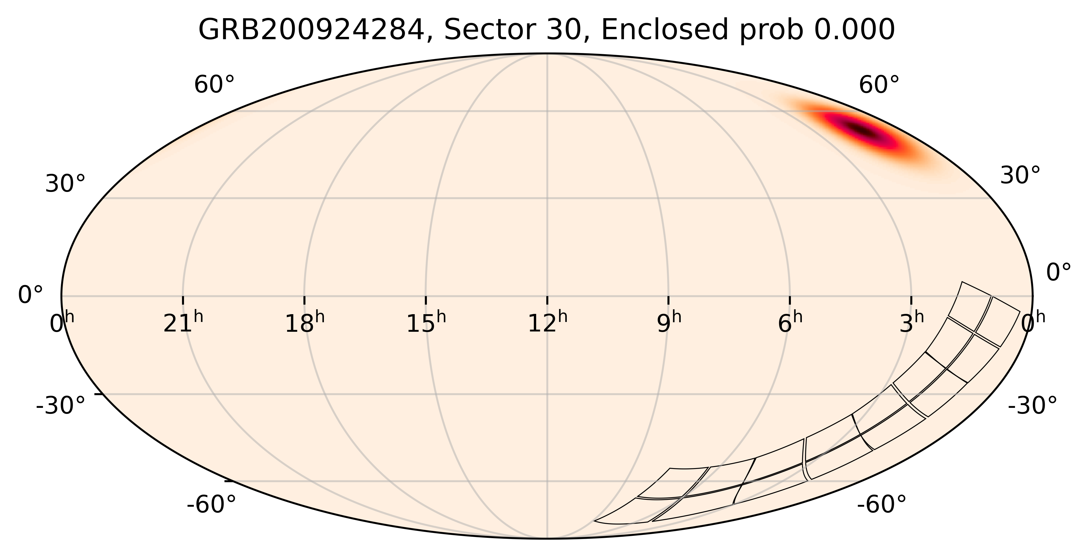 TESS Overlap Sky Map for GRB200924284 in TESS Sector30