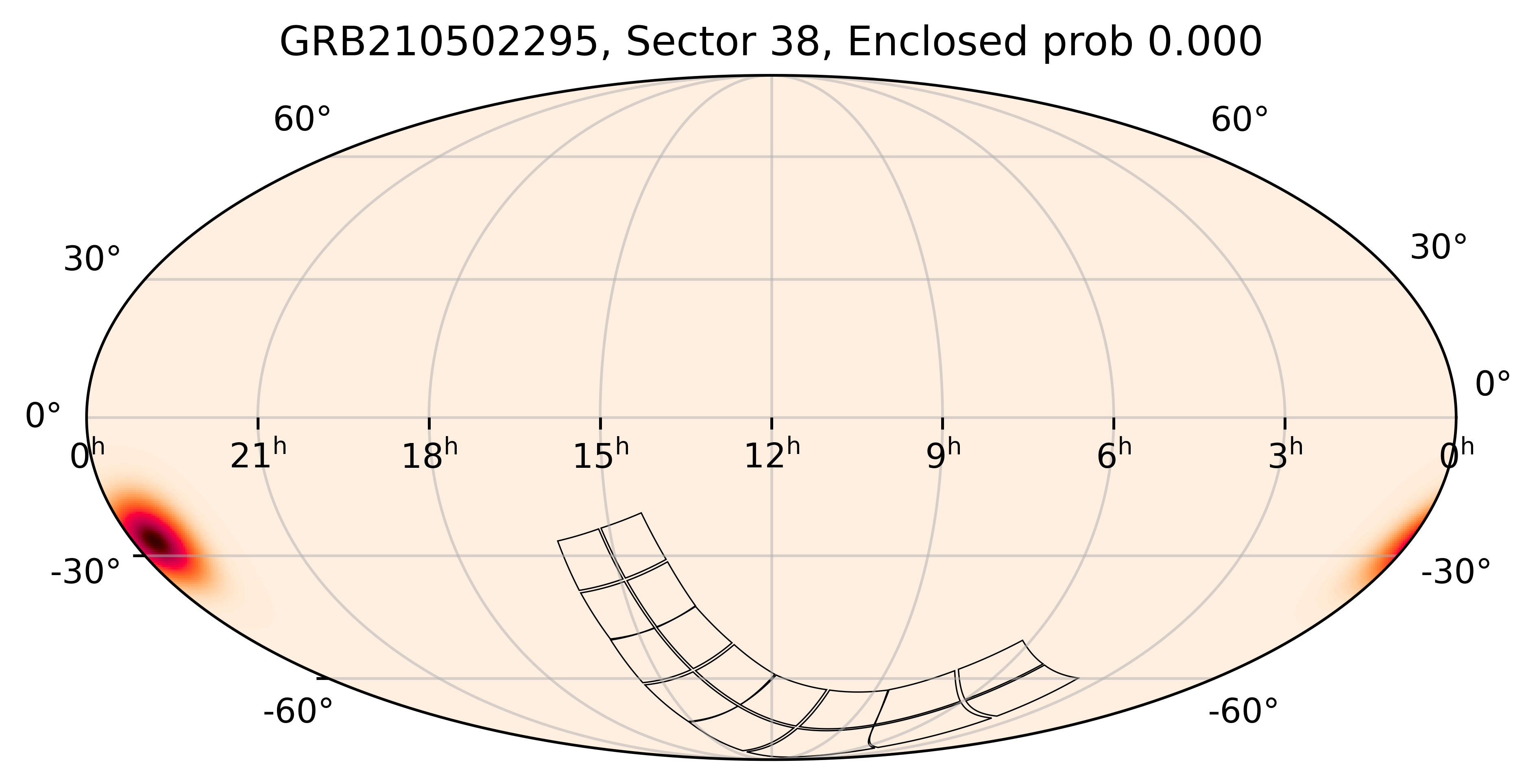 TESS Overlap Sky Map for GRB210502295 in TESS Sector38