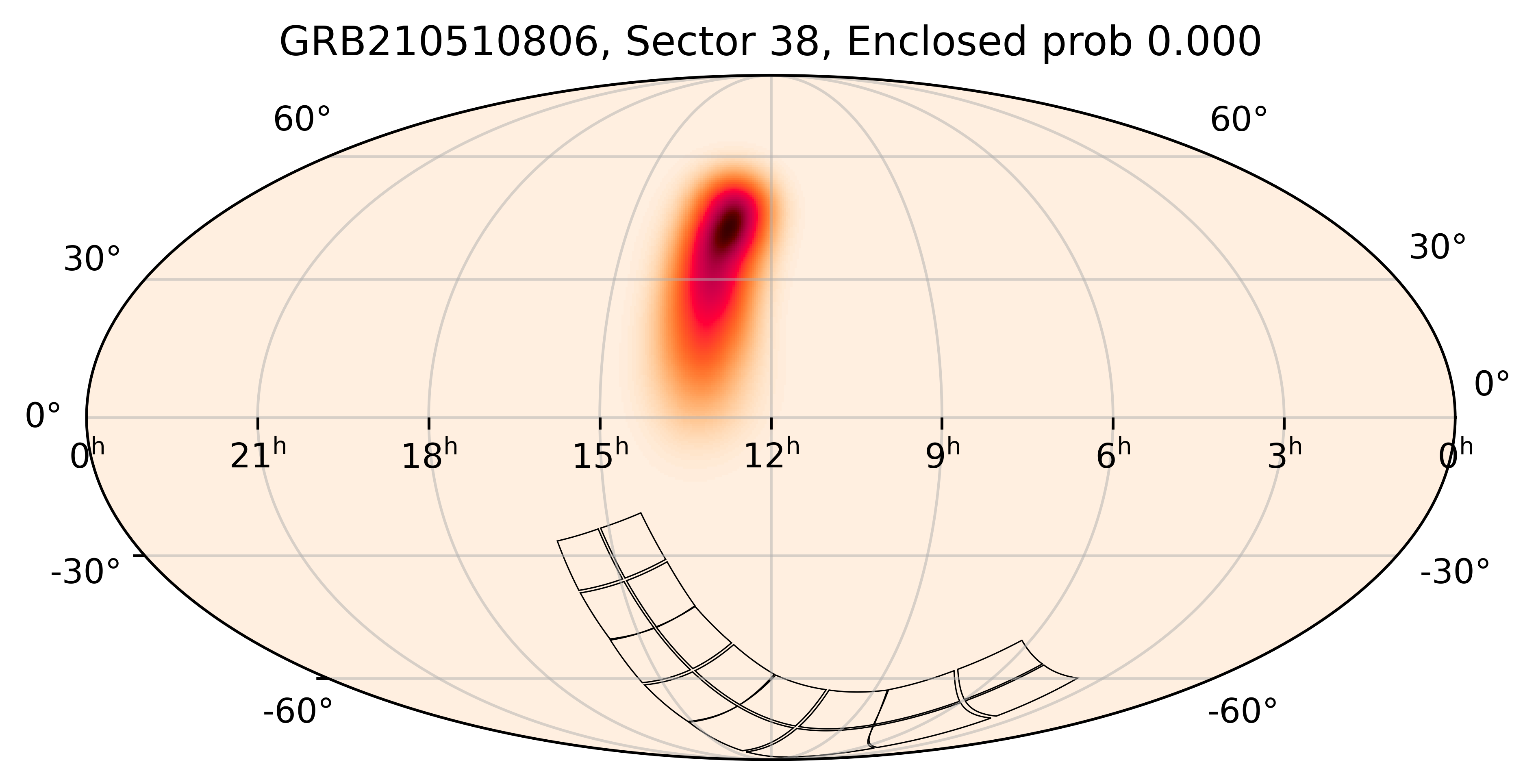 TESS Overlap Sky Map for GRB210510806 in TESS Sector38