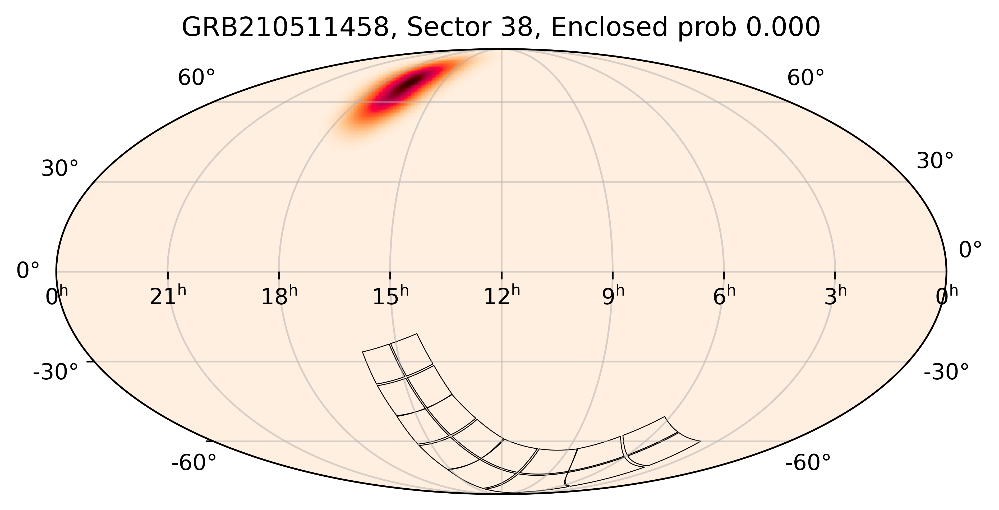 TESS Overlap Sky Map for GRB210511458 in TESS Sector38