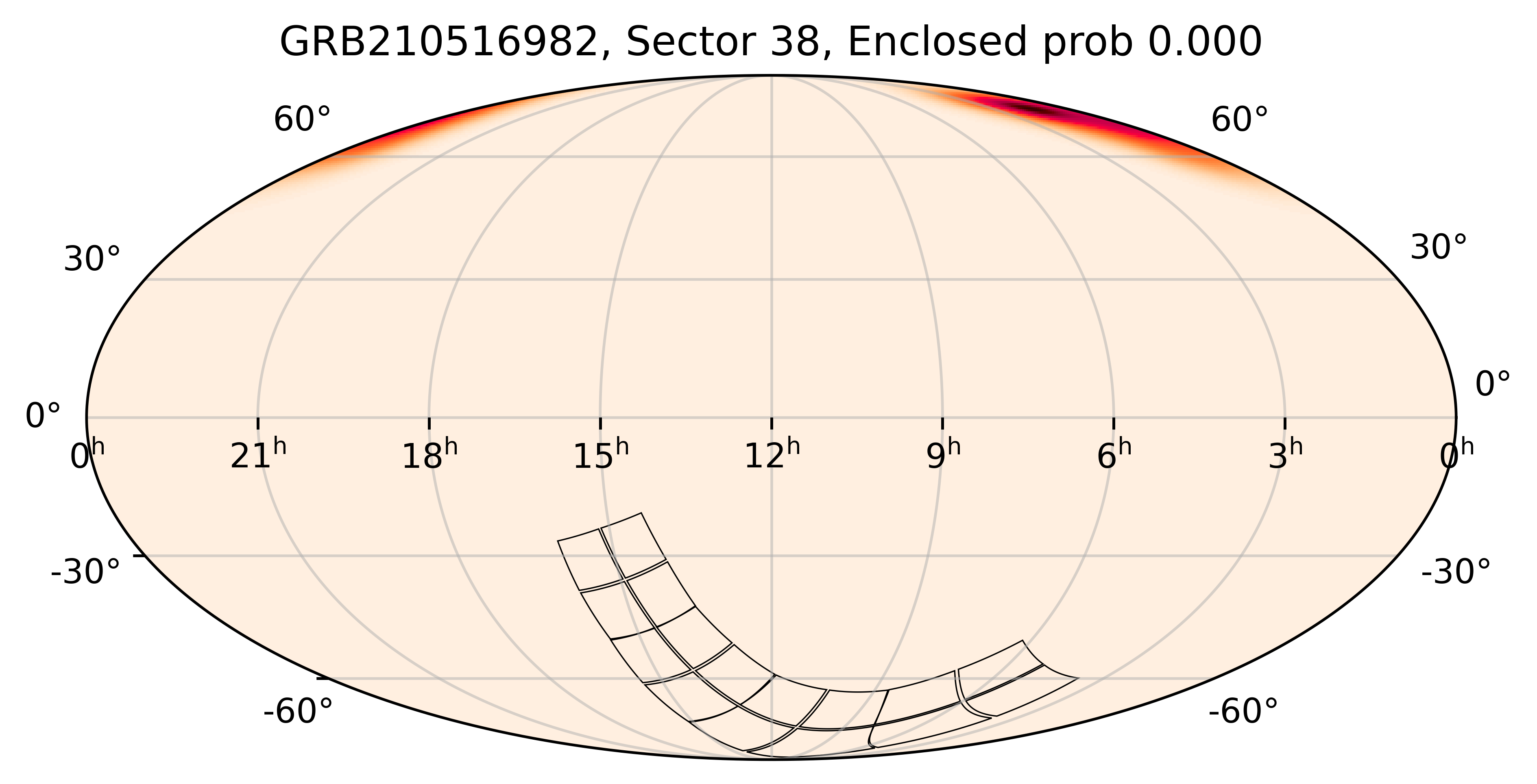 TESS Overlap Sky Map for GRB210516982 in TESS Sector38