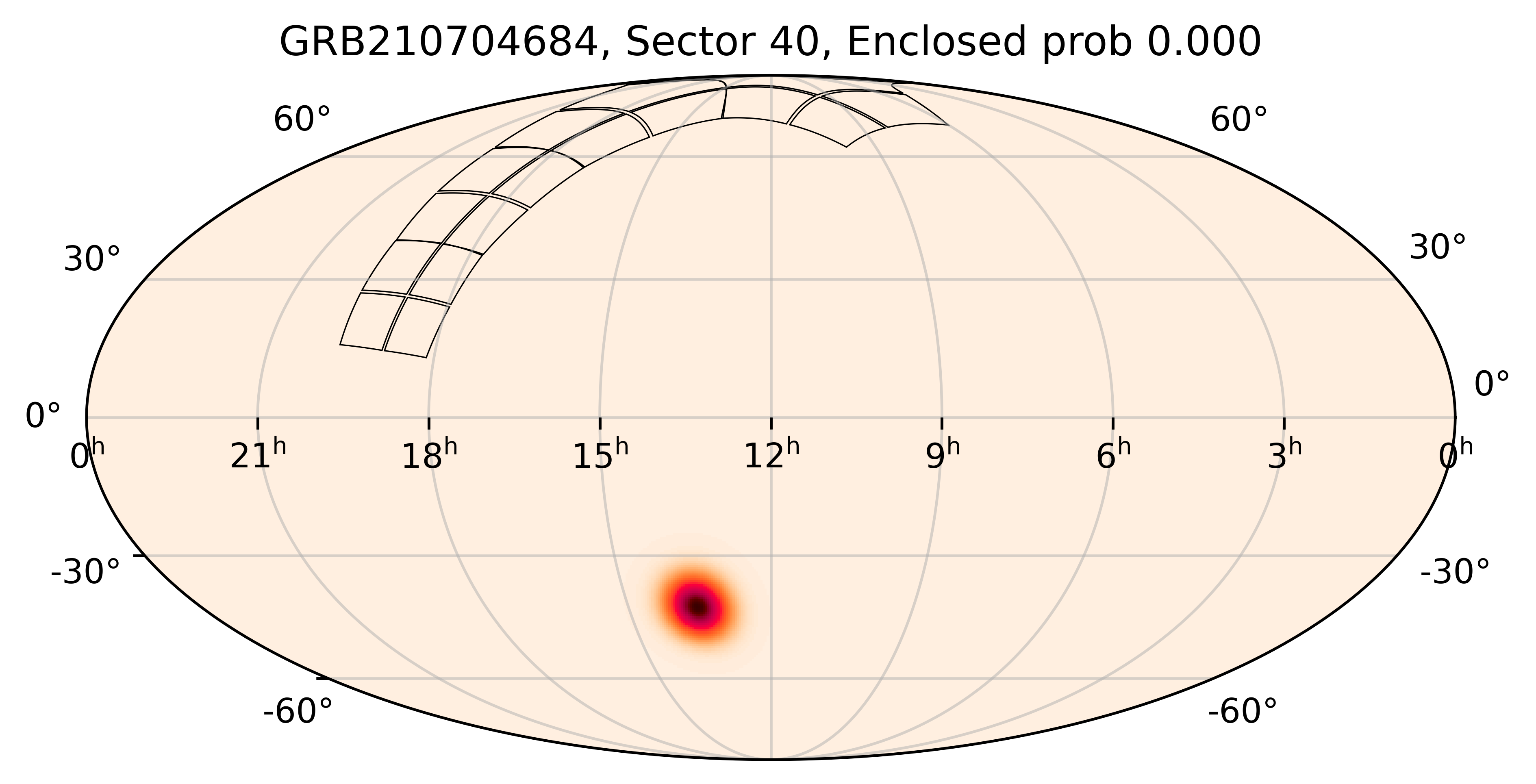 TESS Overlap Sky Map for GRB210704684 in TESS Sector40