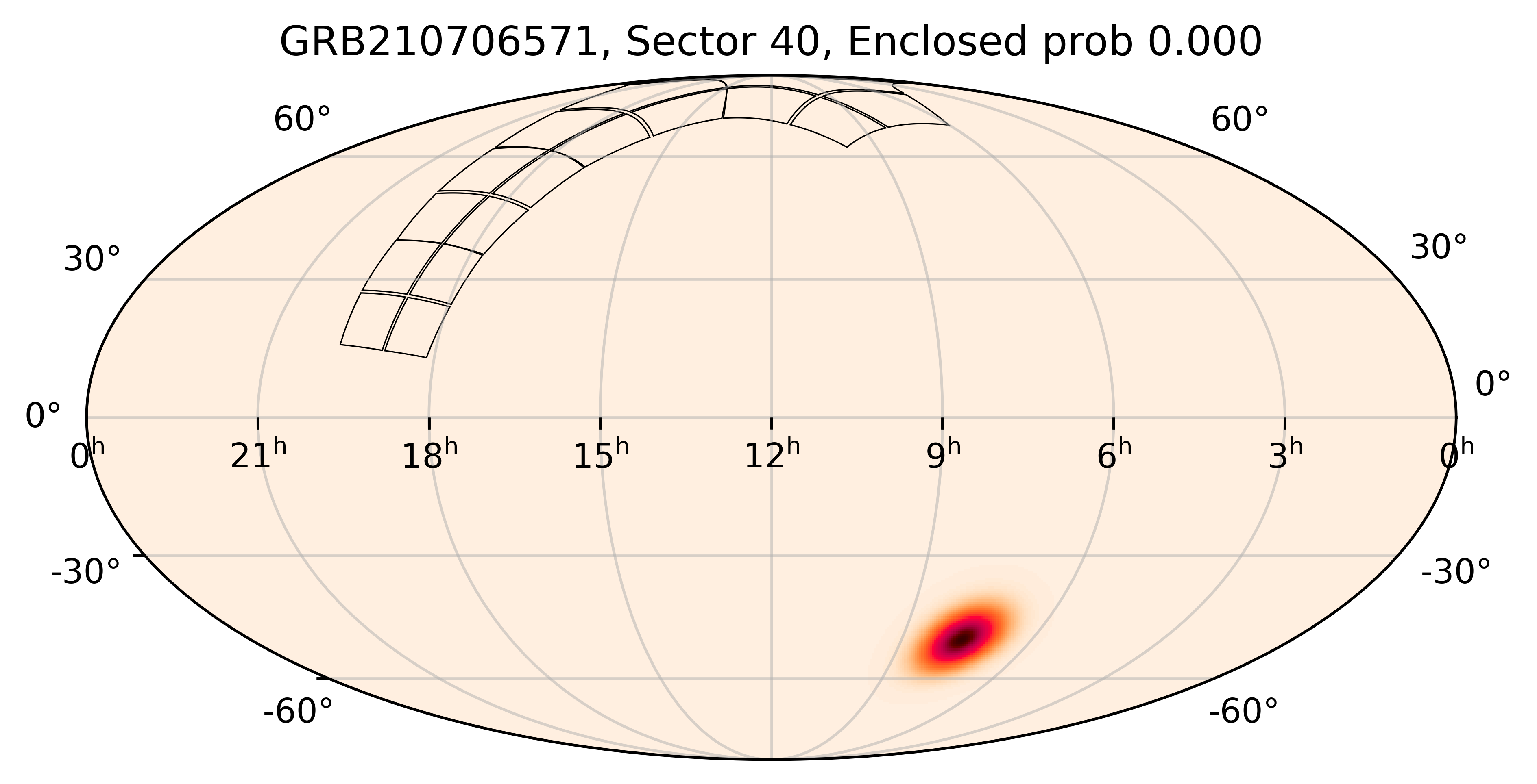 TESS Overlap Sky Map for GRB210706571 in TESS Sector40