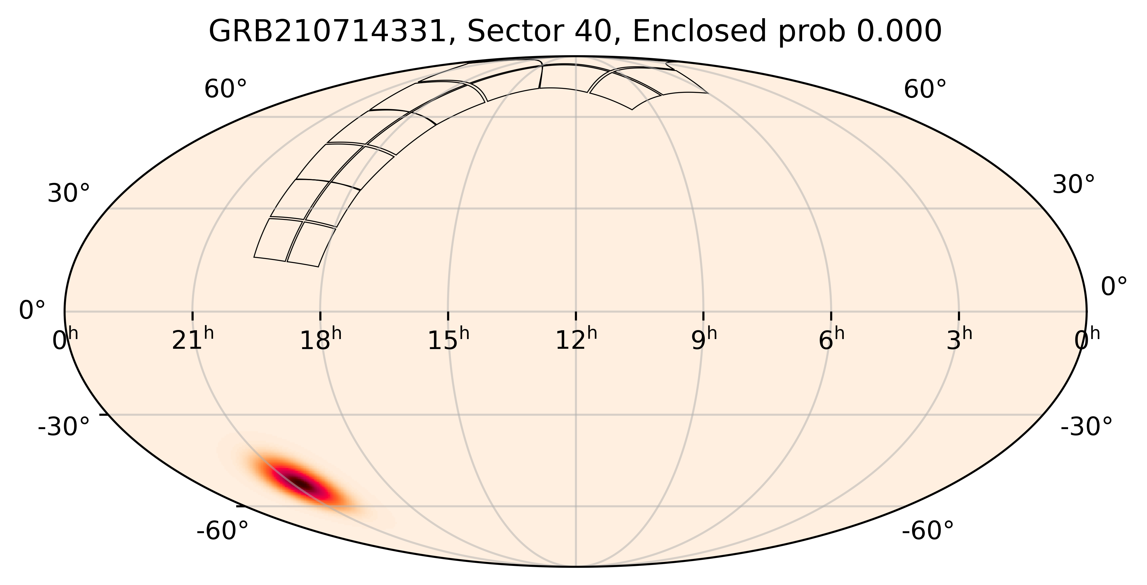 TESS Overlap Sky Map for GRB210714331 in TESS Sector40