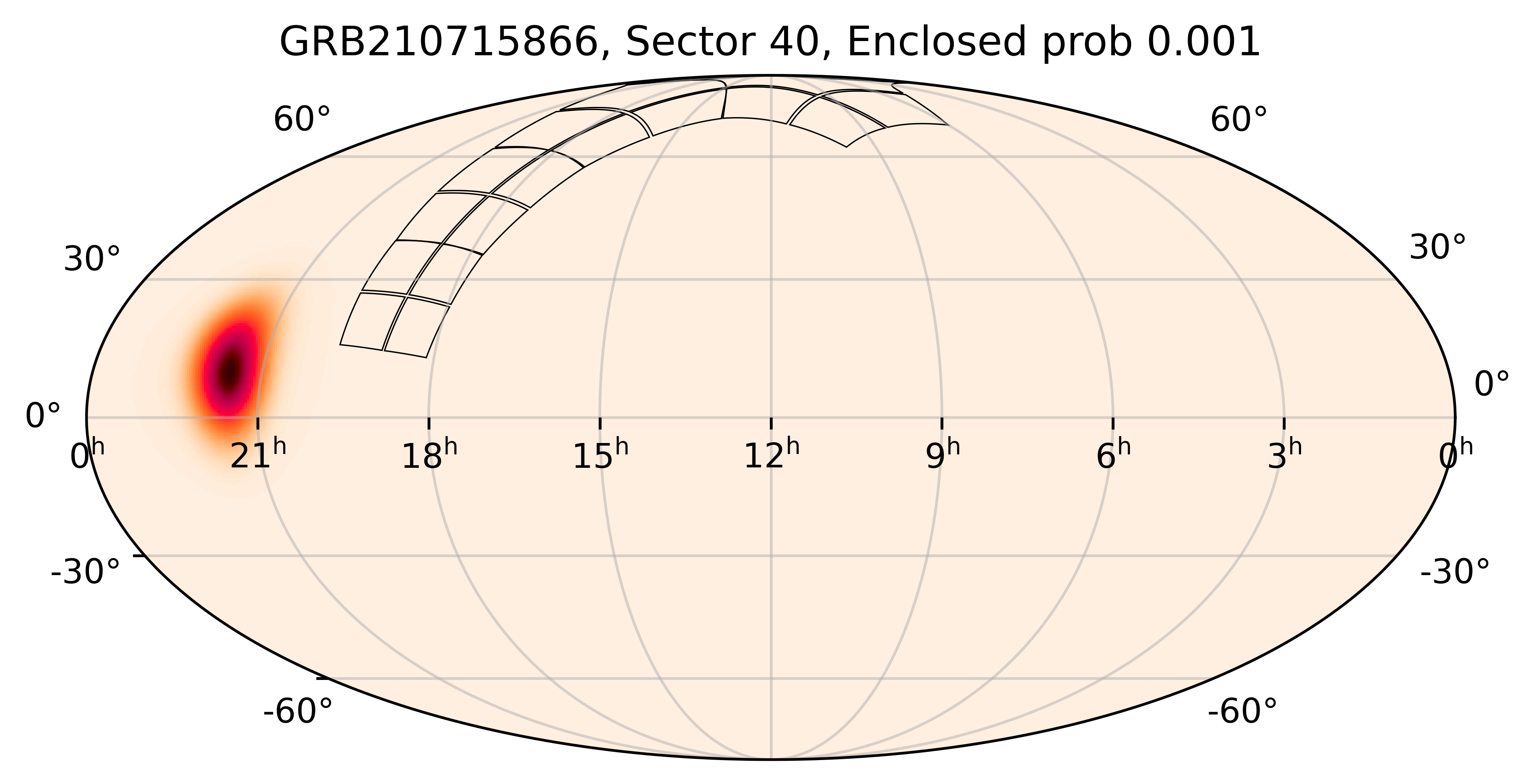 TESS Overlap Sky Map for GRB210715866 in TESS Sector40