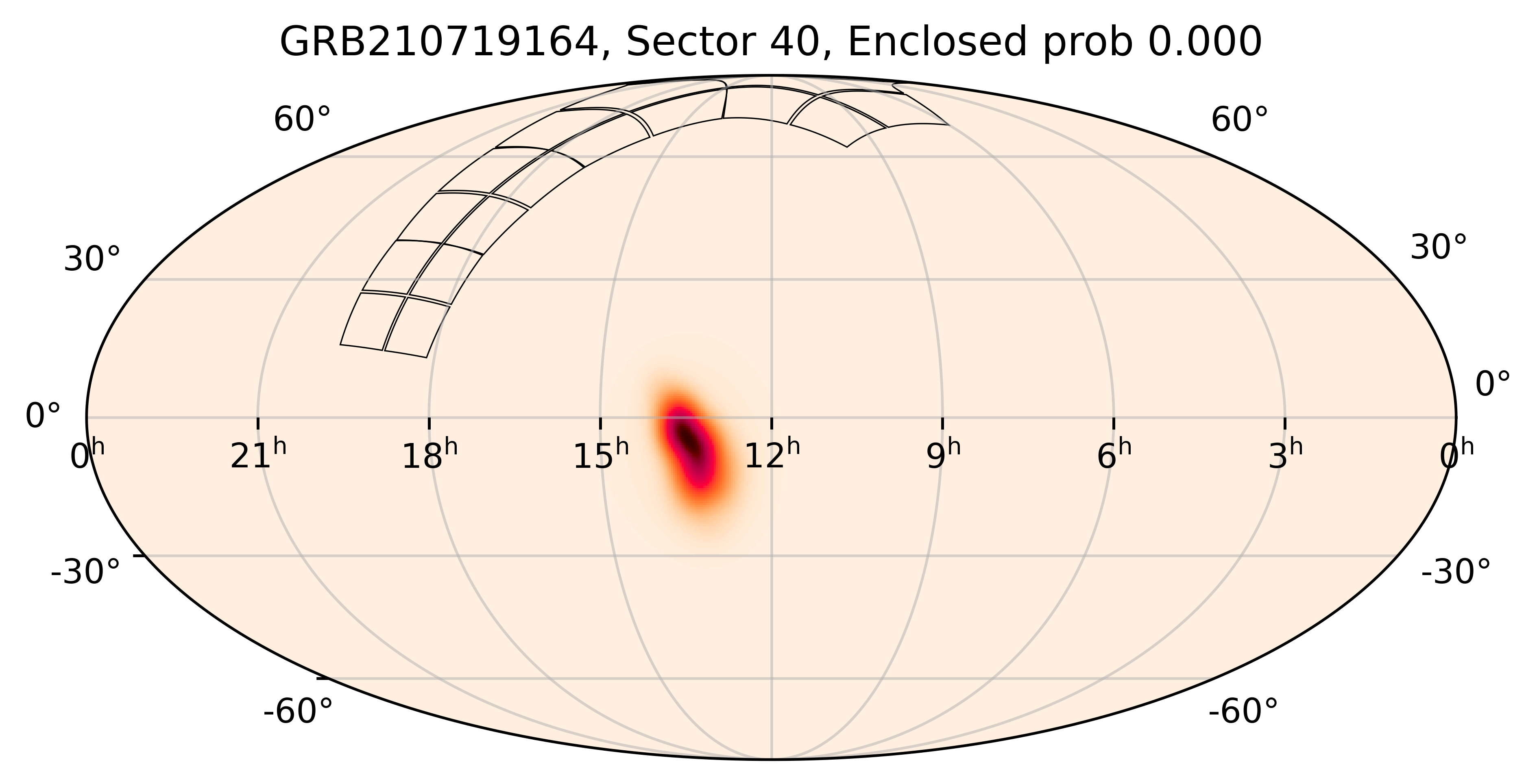 TESS Overlap Sky Map for GRB210719164 in TESS Sector40