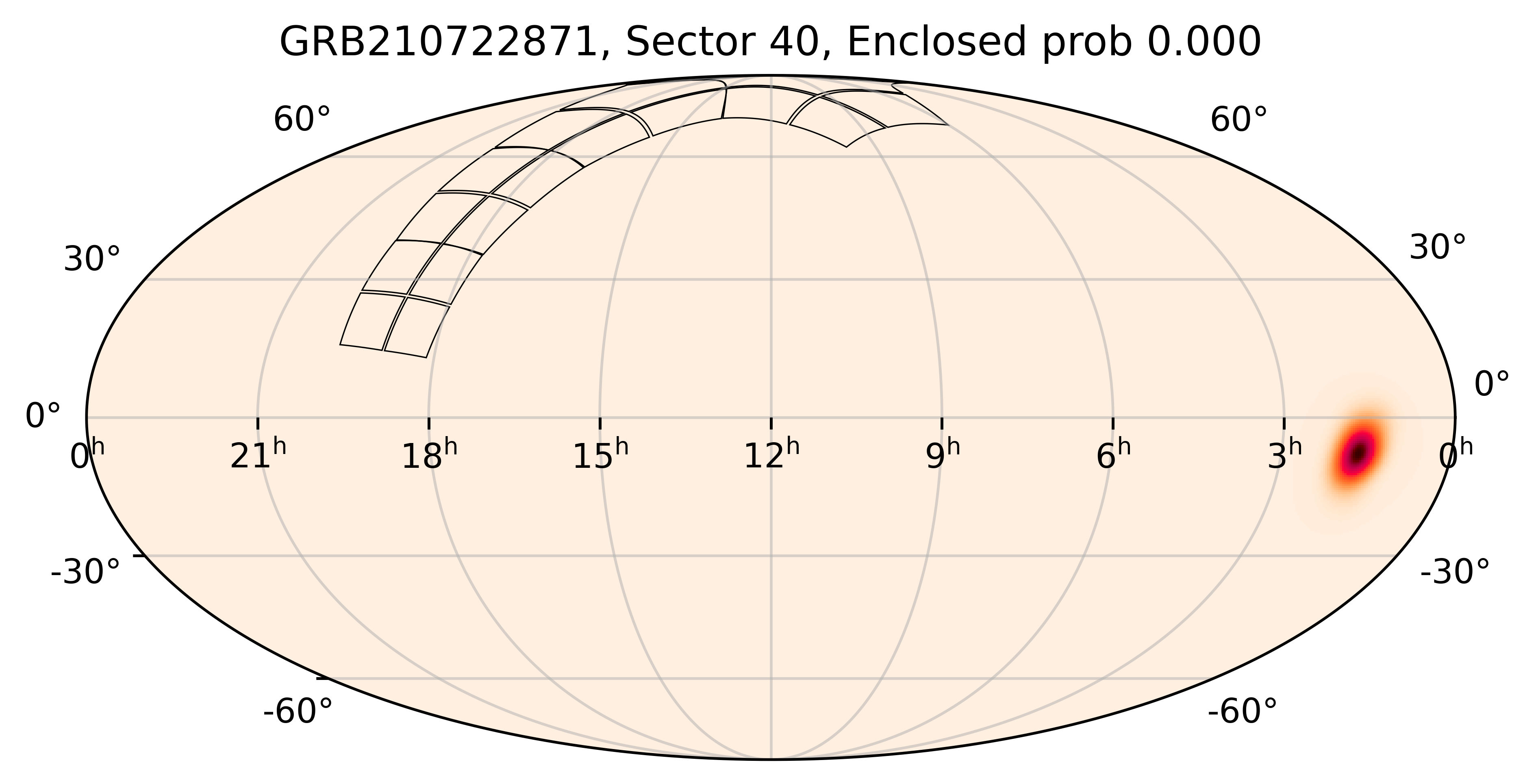 TESS Overlap Sky Map for GRB210722871 in TESS Sector40