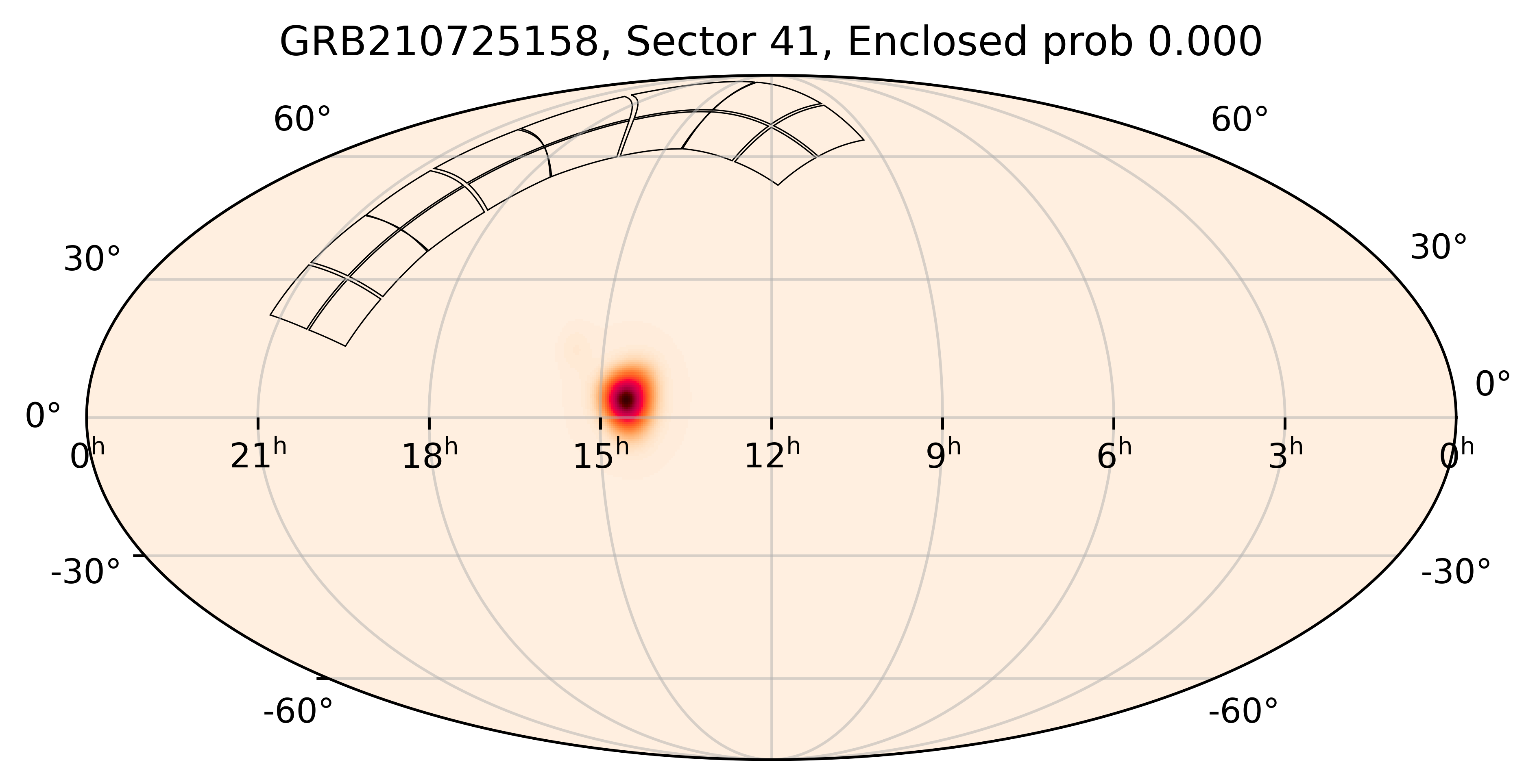 TESS Overlap Sky Map for GRB210725158 in TESS Sector41