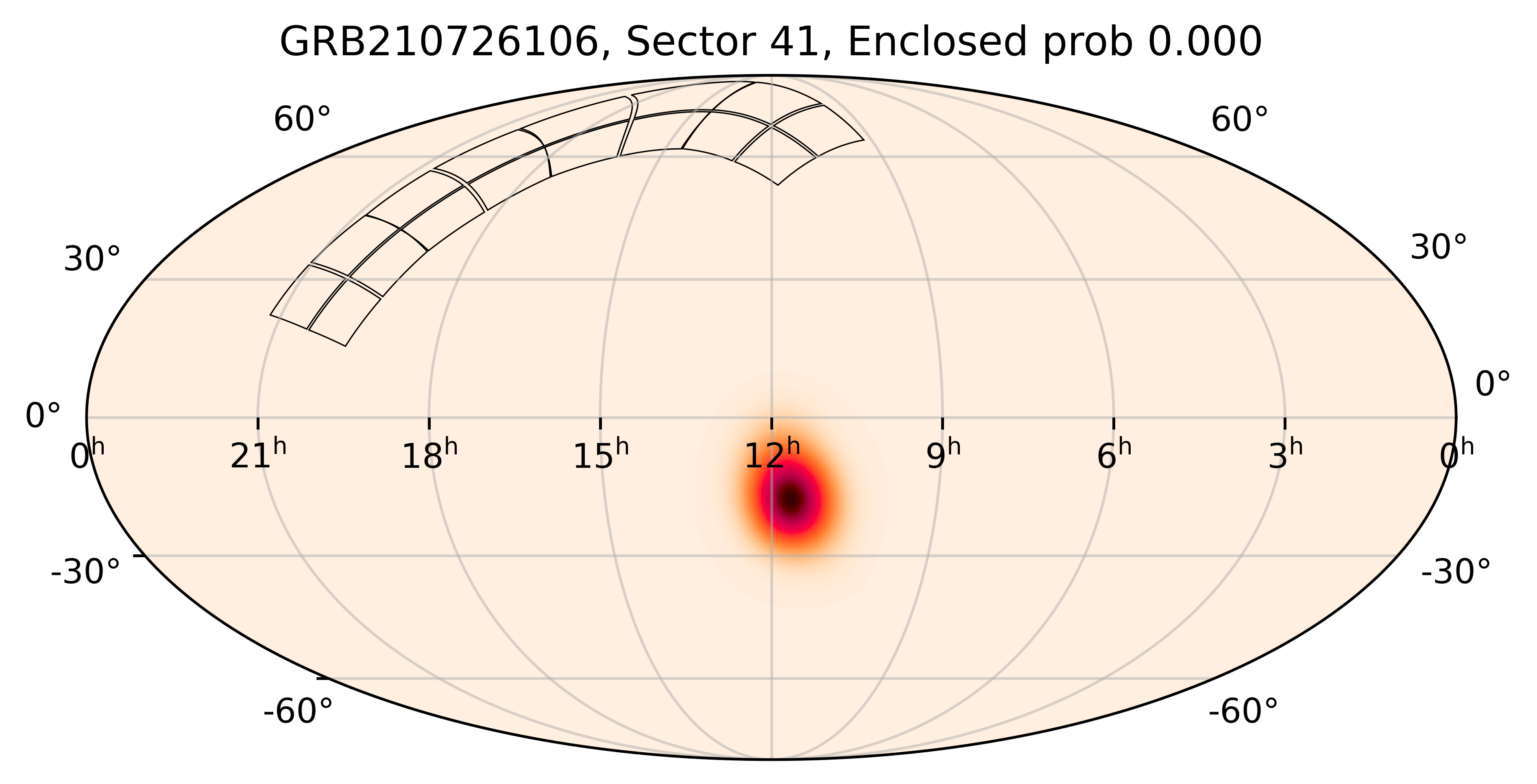 TESS Overlap Sky Map for GRB210726106 in TESS Sector41