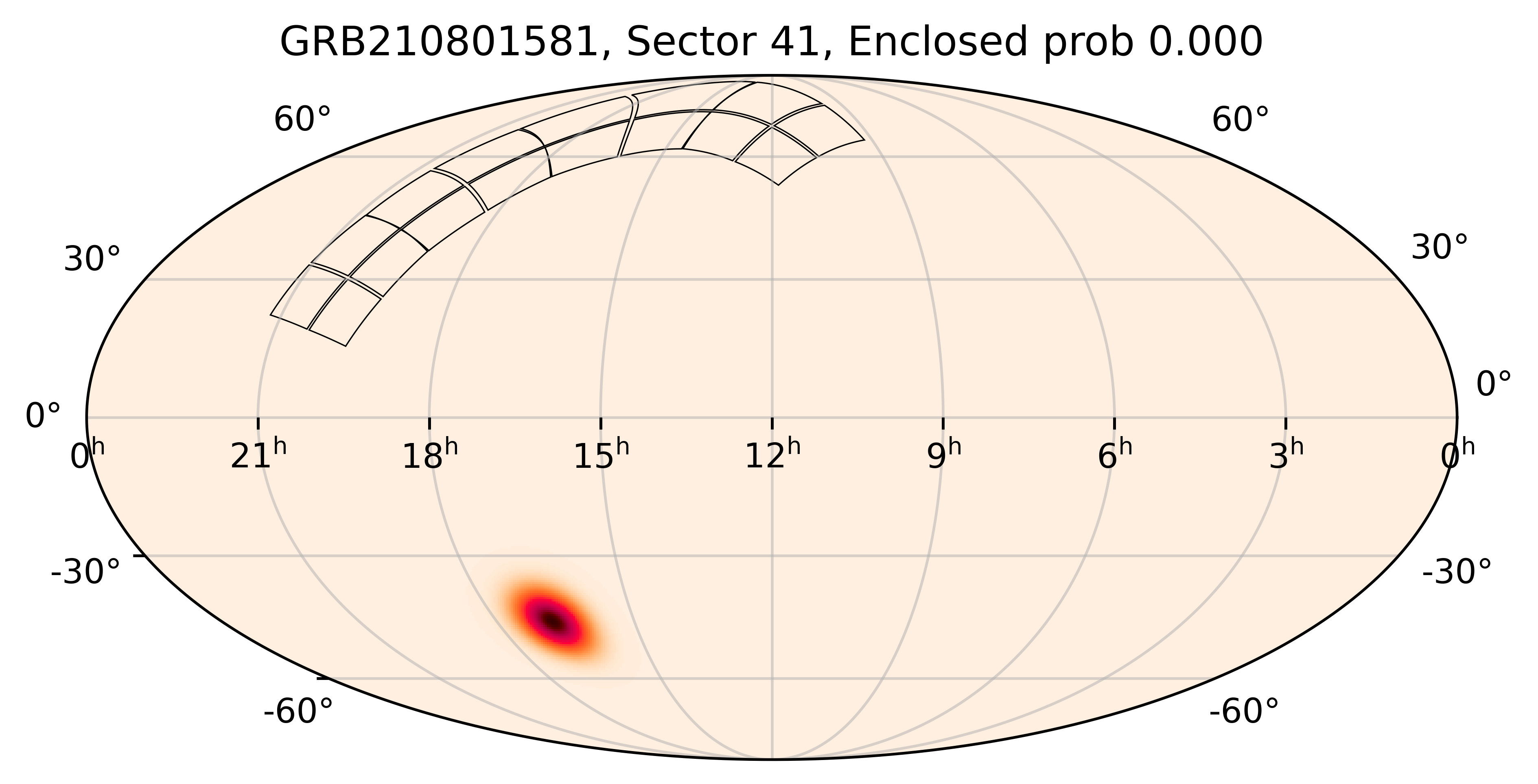 TESS Overlap Sky Map for GRB210801581 in TESS Sector41