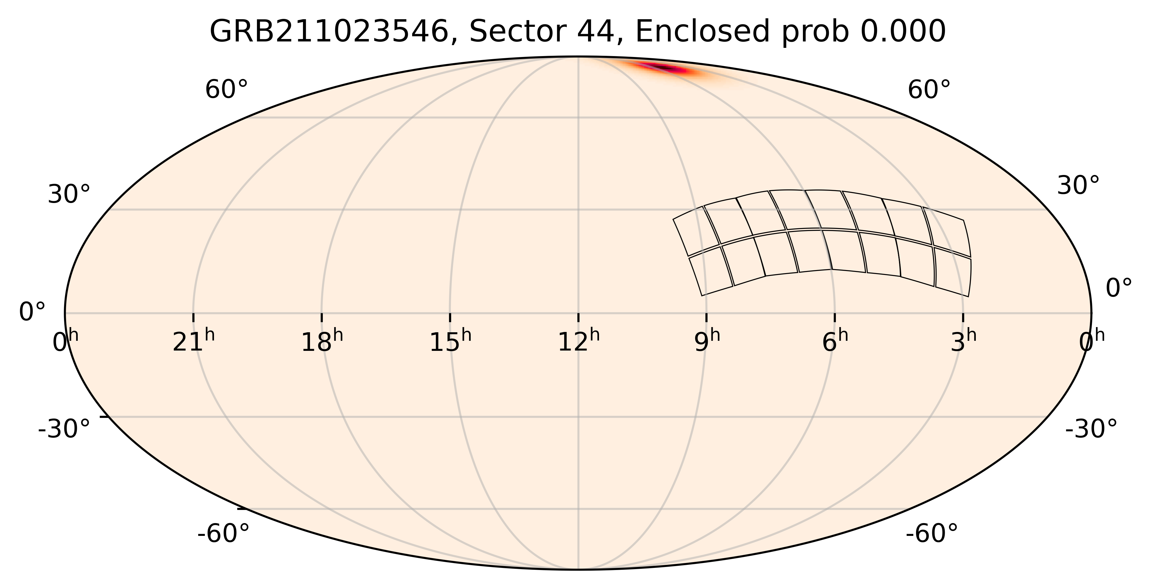 TESS Overlap Sky Map for GRB211023546 in TESS Sector44