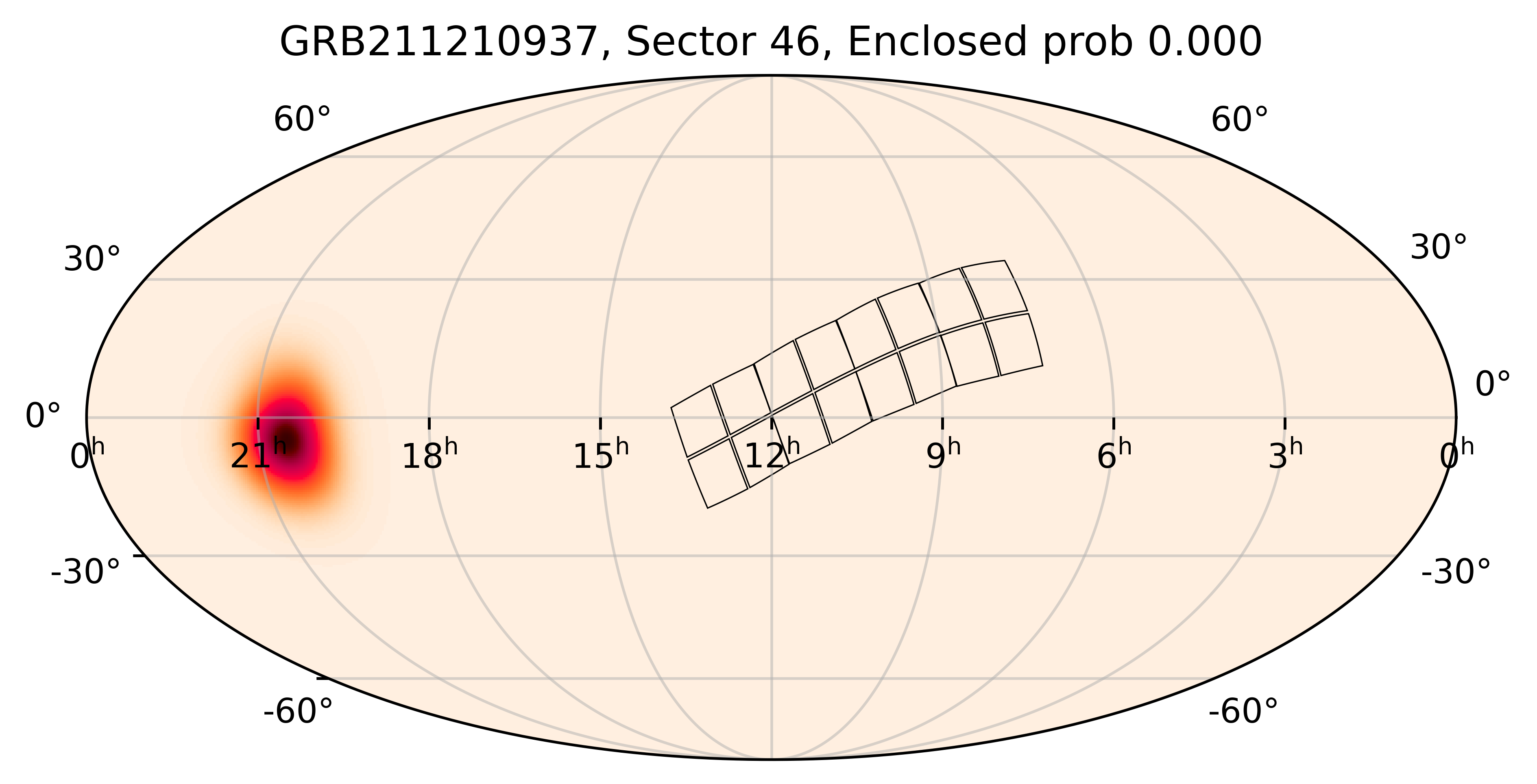 TESS Overlap Sky Map for GRB211210937 in TESS Sector46