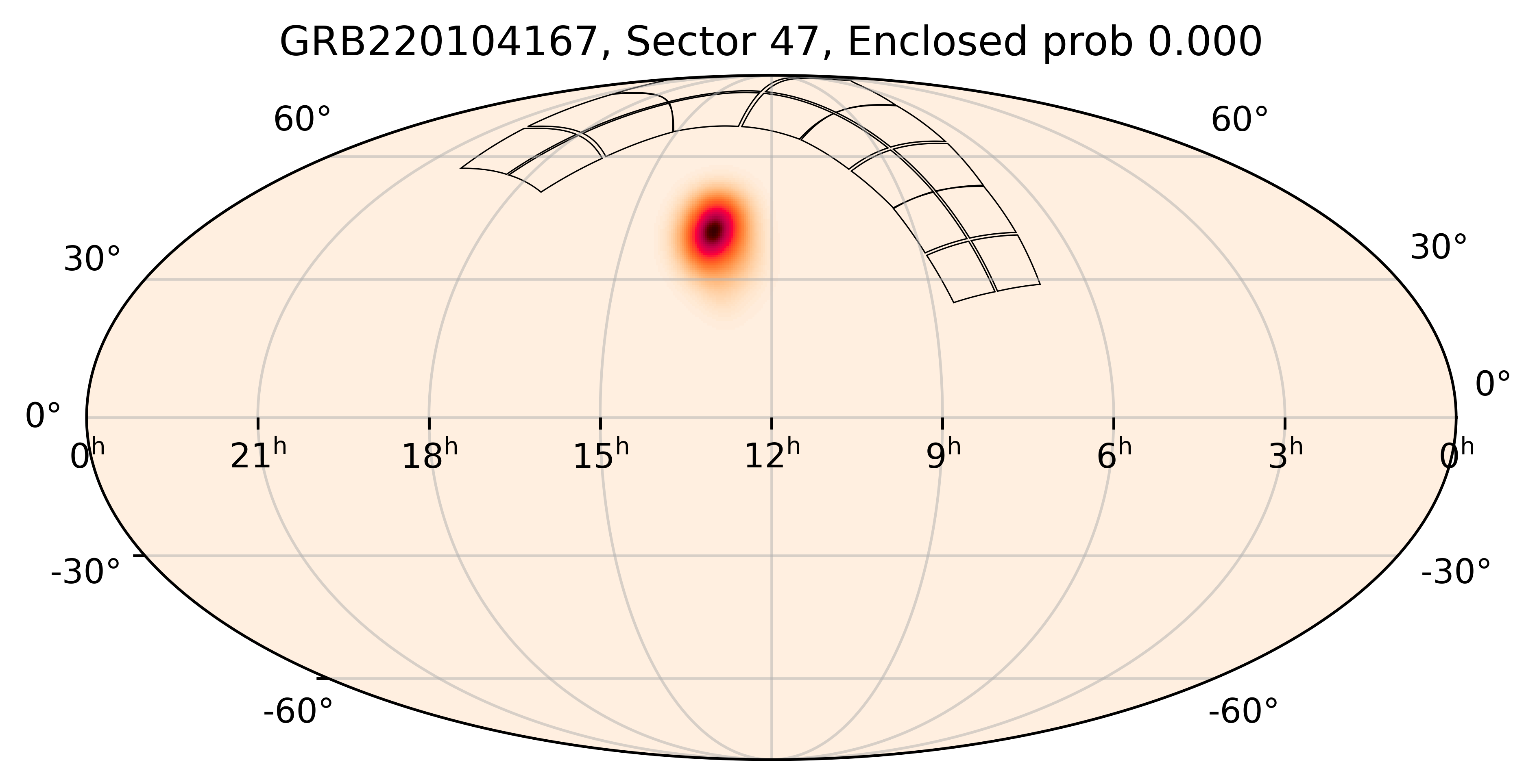 TESS Overlap Sky Map for GRB220104167 in TESS Sector47