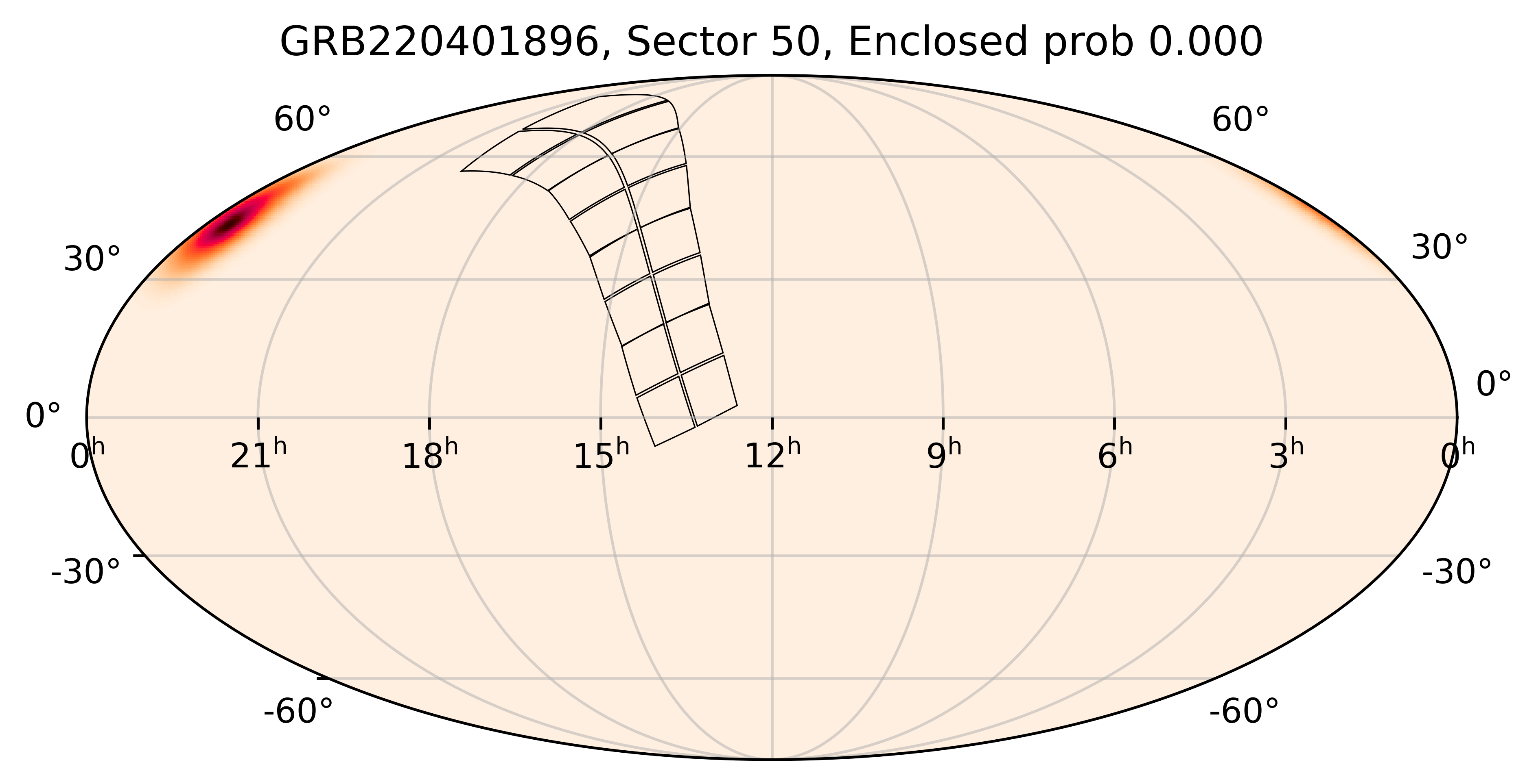TESS Overlap Sky Map for GRB220401896 in TESS Sector50