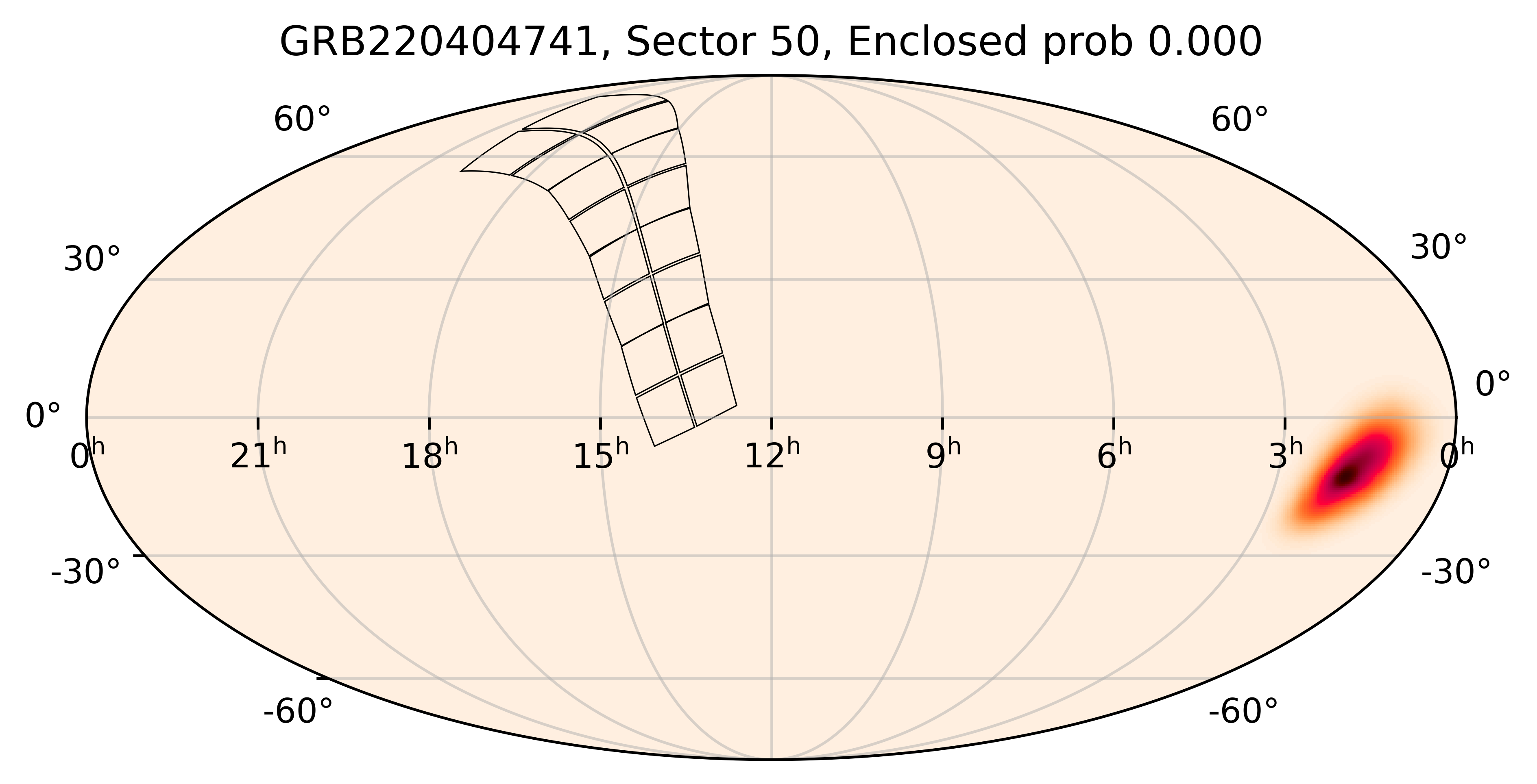 TESS Overlap Sky Map for GRB220404741 in TESS Sector50