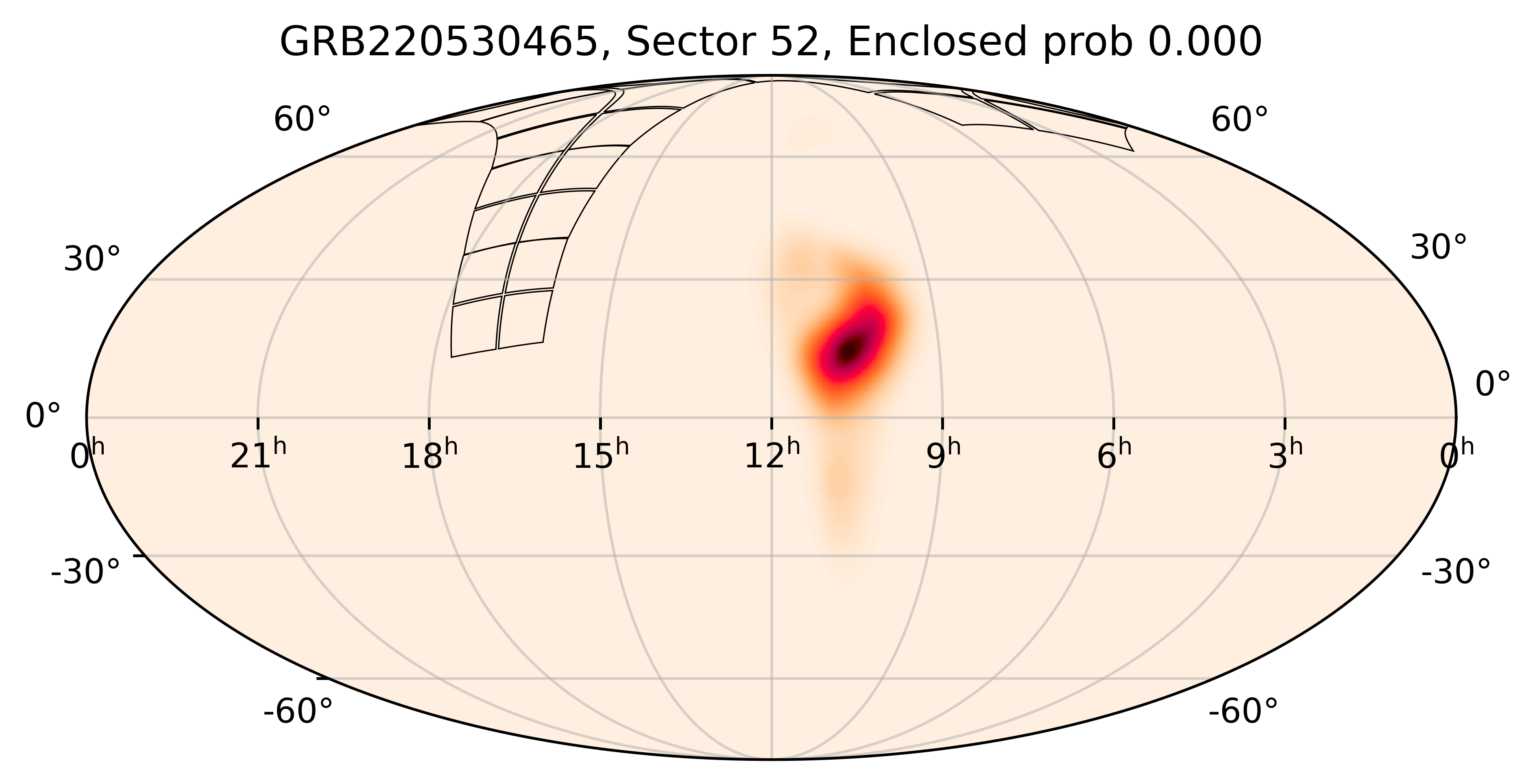 TESS Overlap Sky Map for GRB220530465 in TESS Sector52