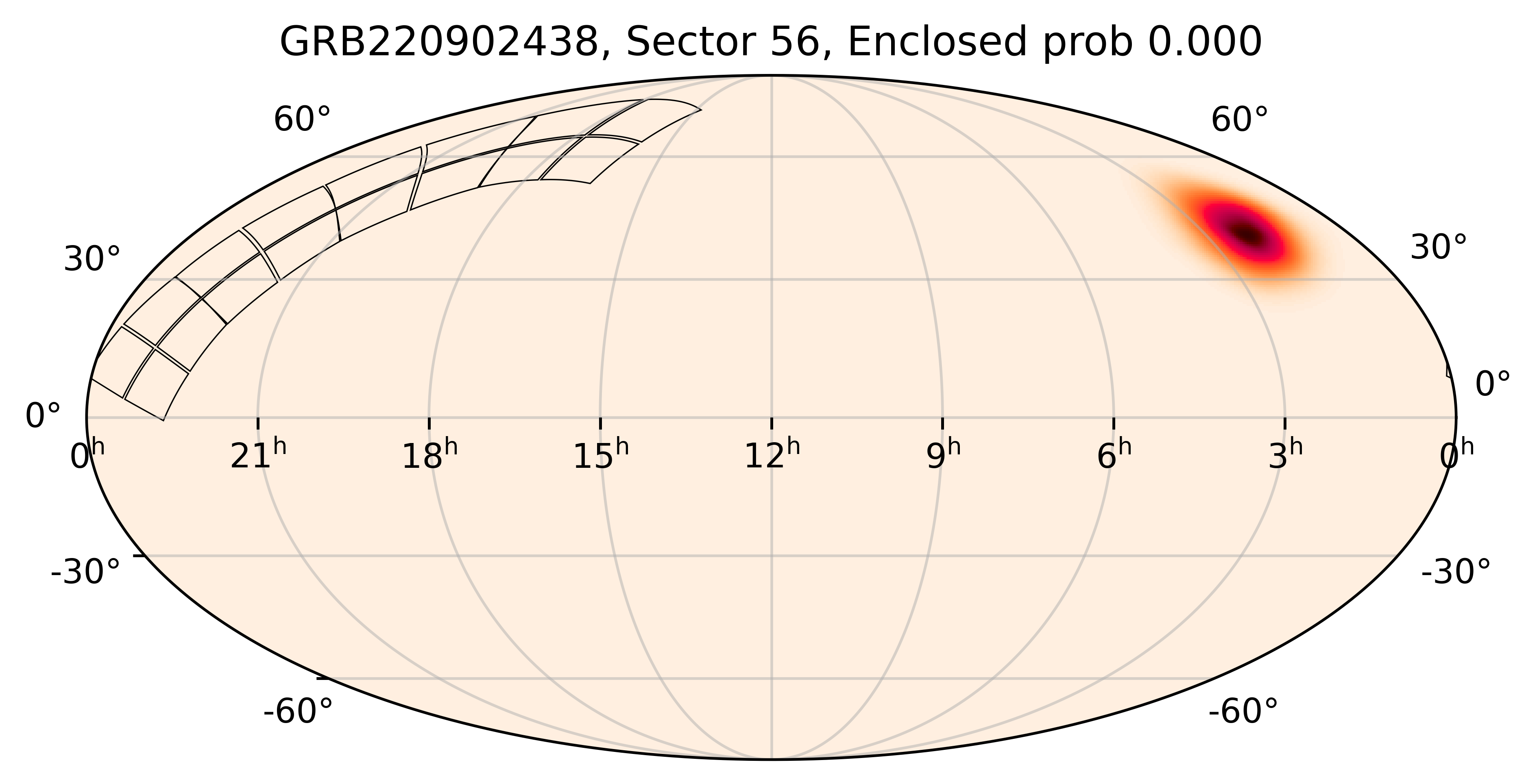 TESS Overlap Sky Map for GRB220902438 in TESS Sector56