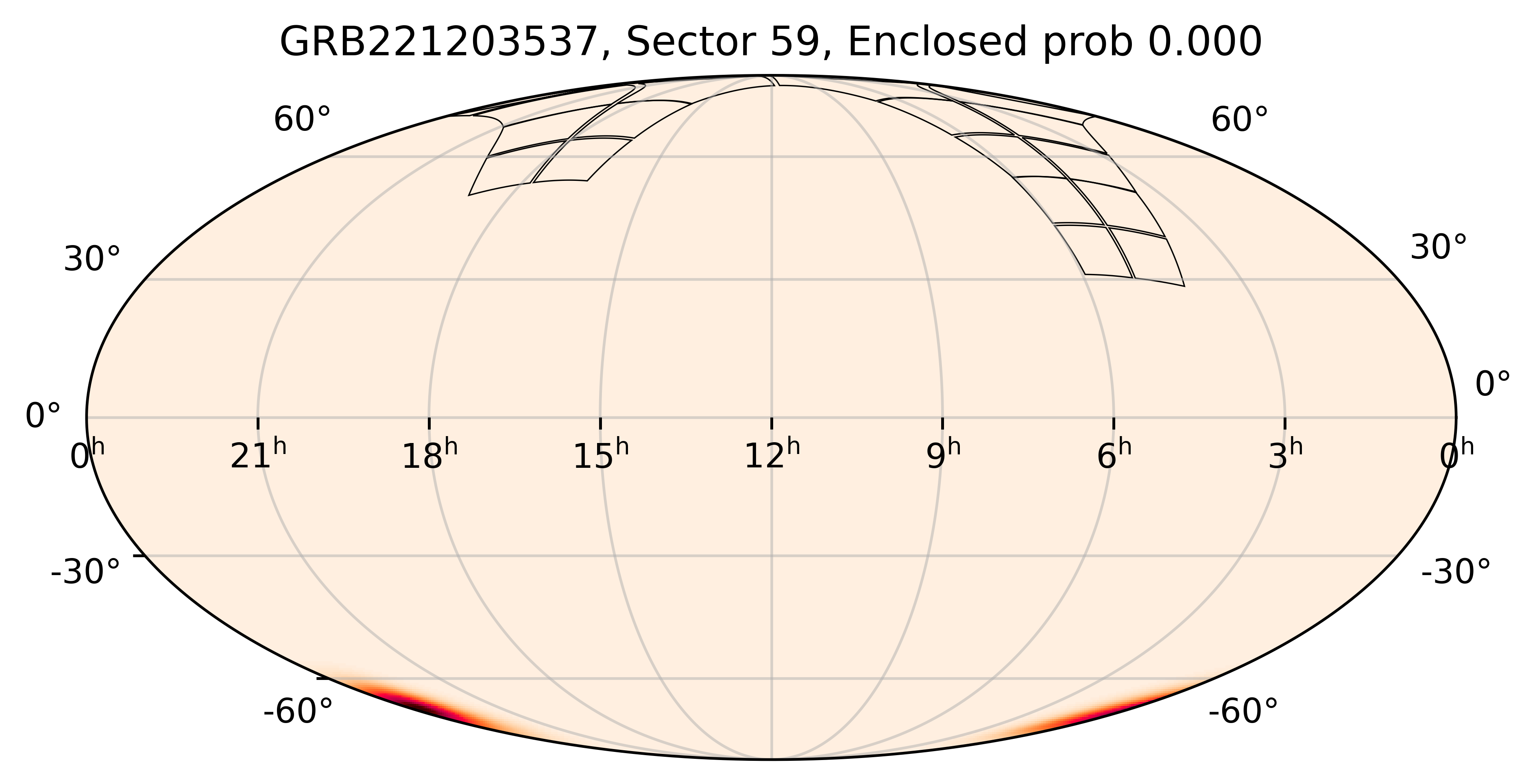 TESS Overlap Sky Map for GRB221203537 in TESS Sector59