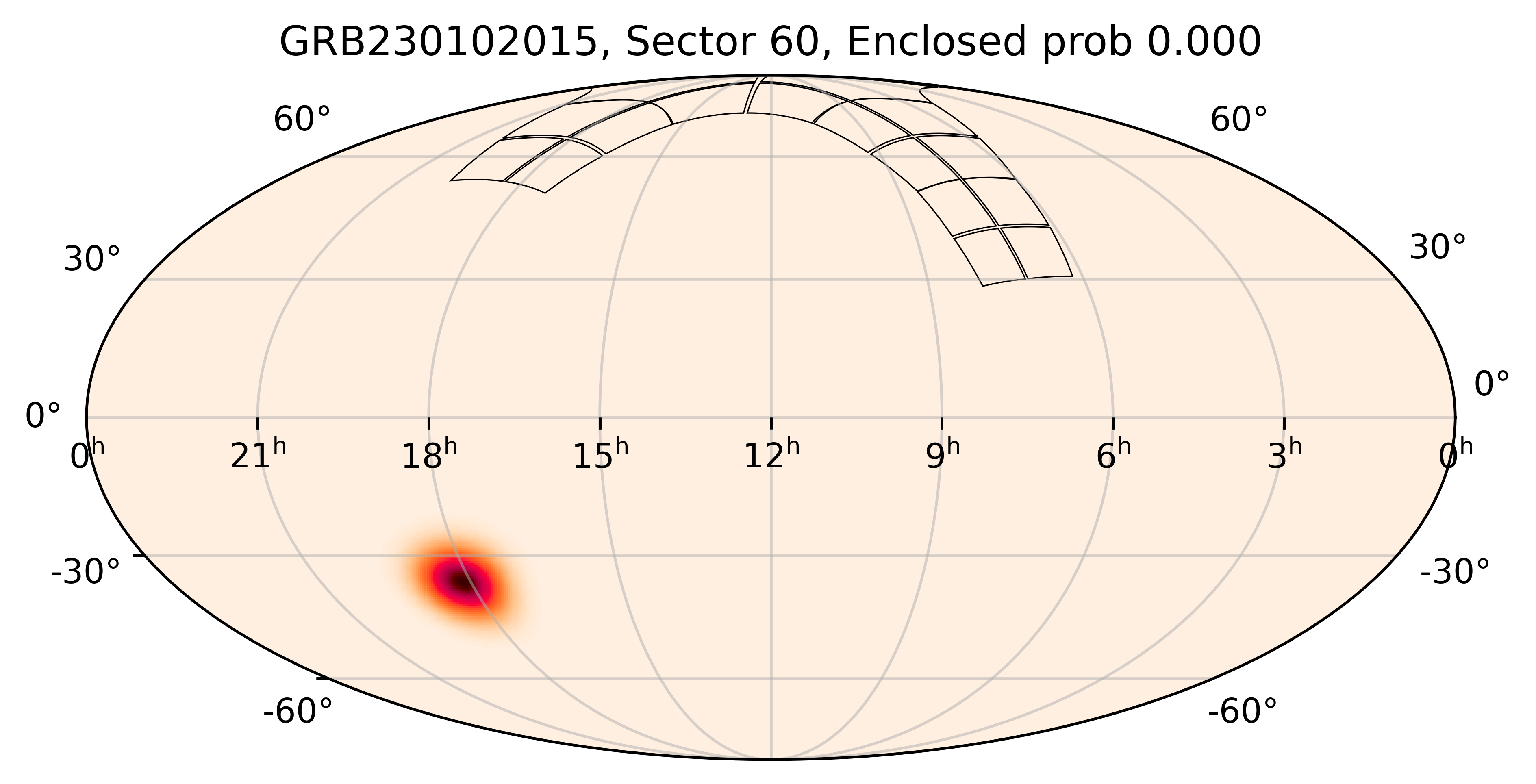 TESS Overlap Sky Map for GRB230102015 in TESS Sector60