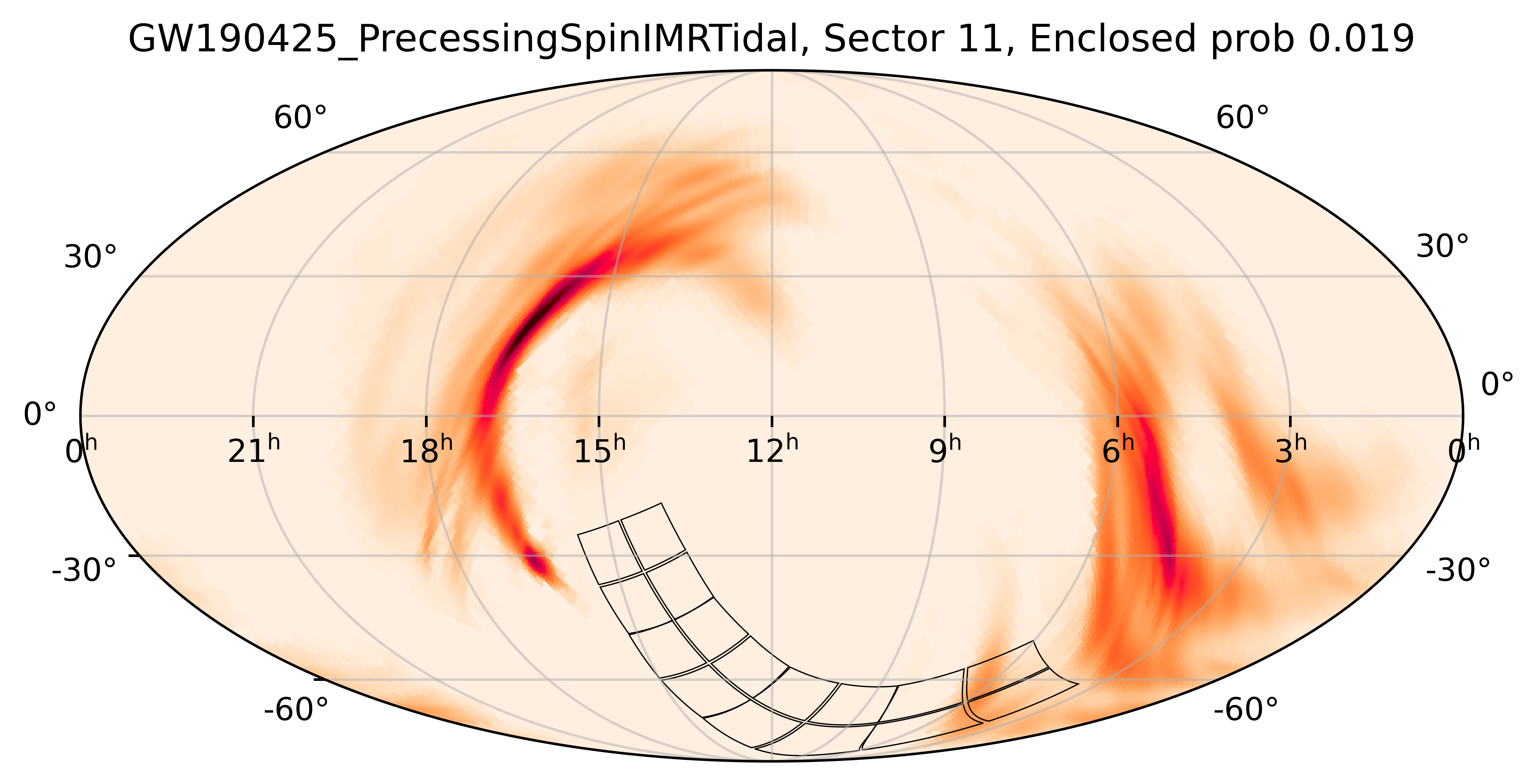TESS Overlap Sky Map for GW190425_PrecessingSpinIMRTidal in TESS Sector11