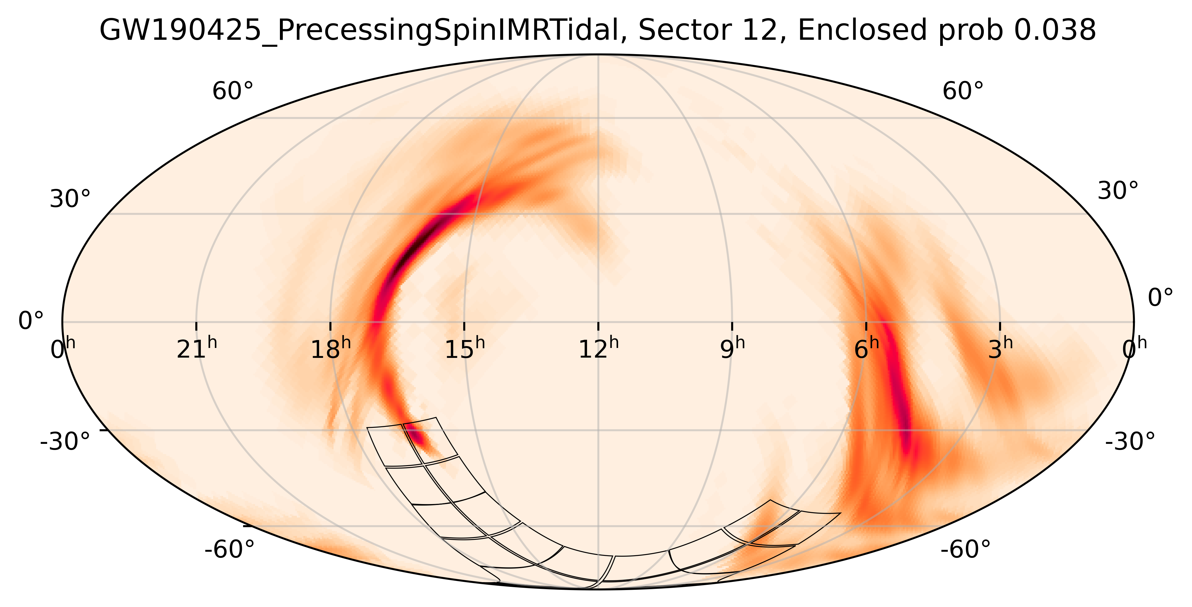 TESS Overlap Sky Map for GW190425_PrecessingSpinIMRTidal in TESS Sector12