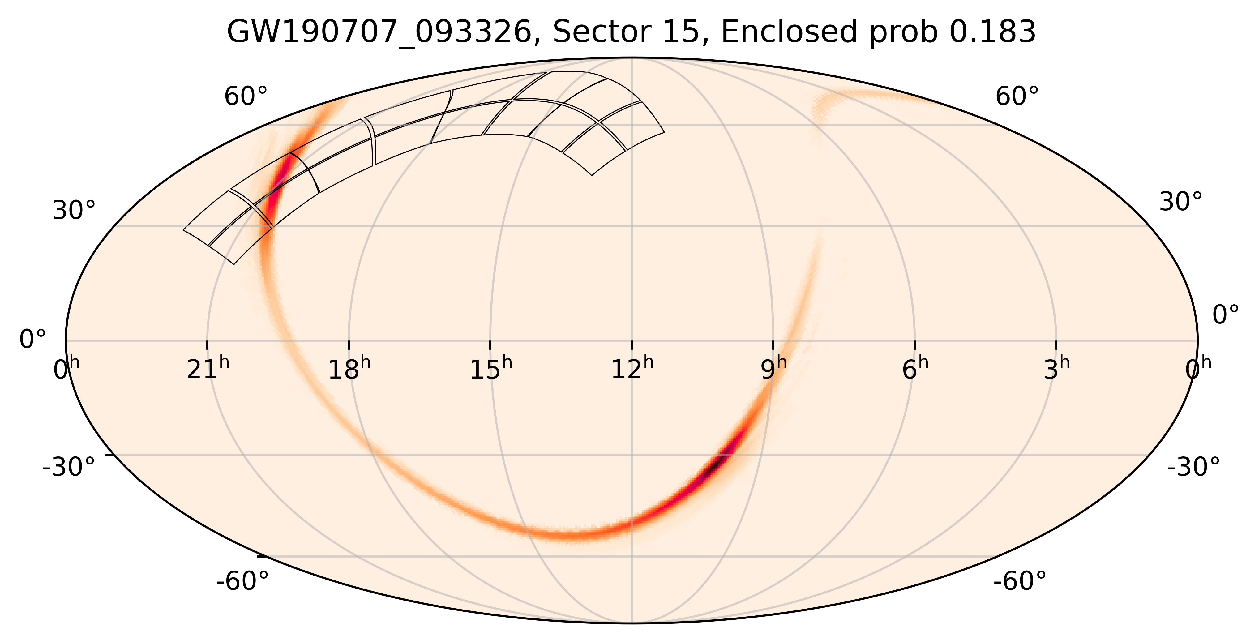 TESS Overlap Sky Map for GW190707_093326 in TESS Sector15