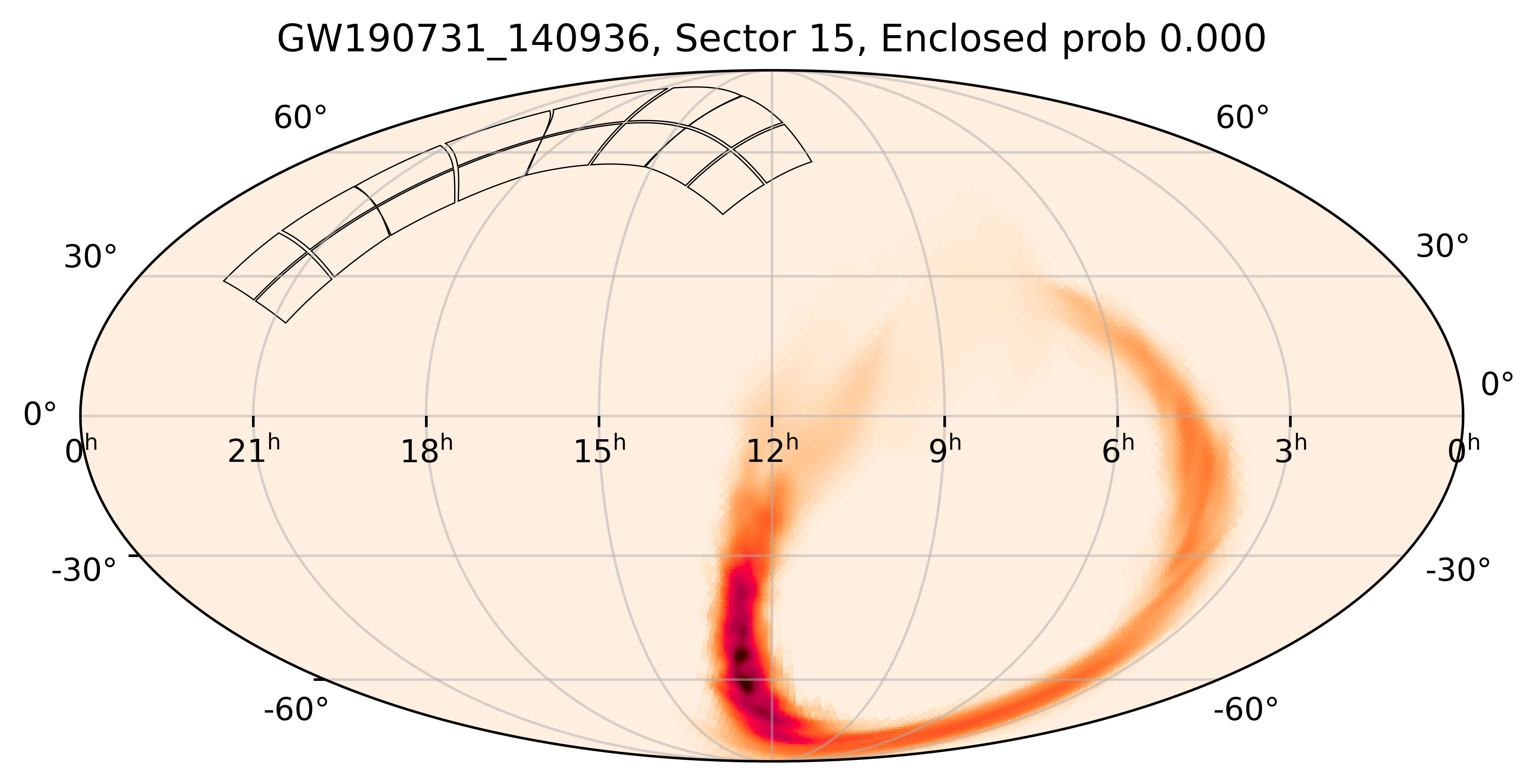 TESS Overlap Sky Map for GW190731_140936 in TESS Sector15