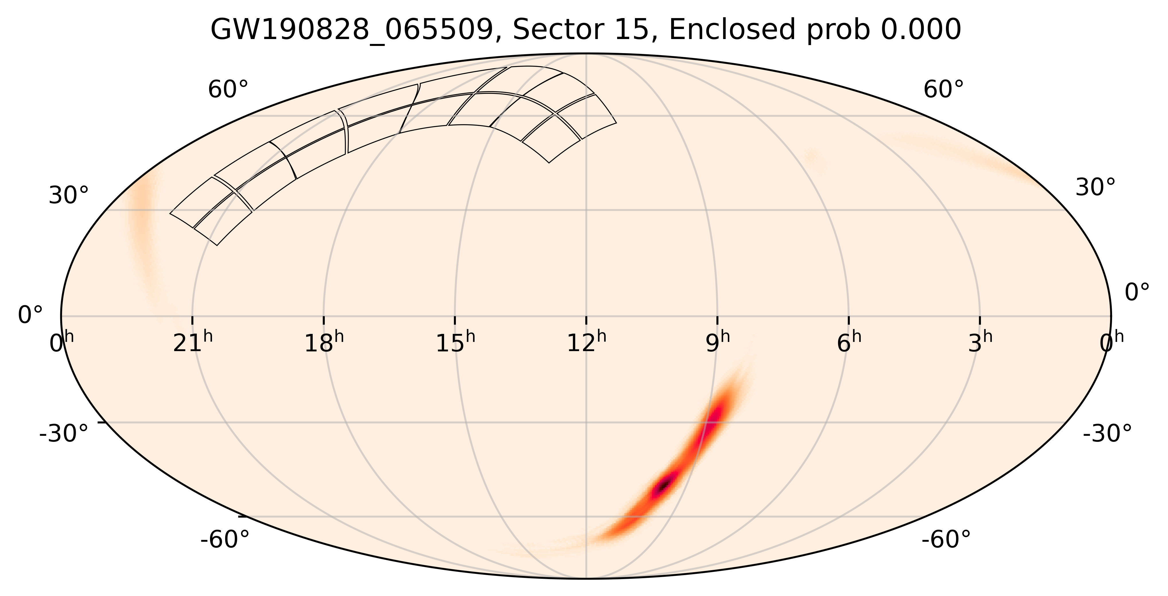 TESS Overlap Sky Map for GW190828_065509 in TESS Sector15