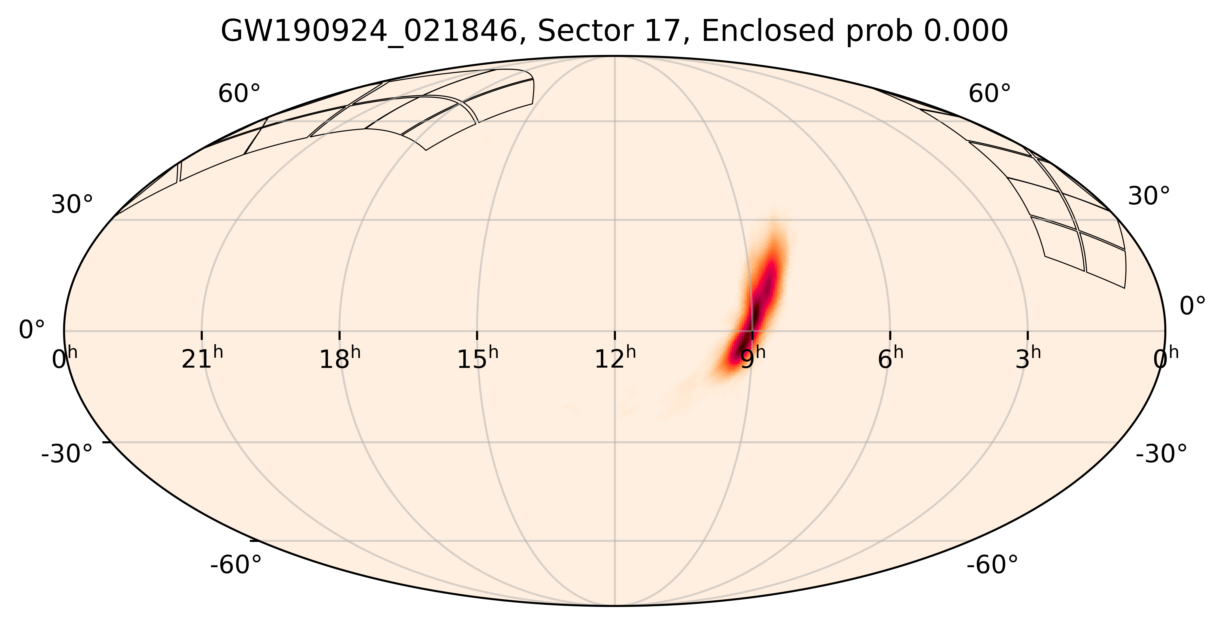 TESS Overlap Sky Map for GW190924_021846 in TESS Sector17