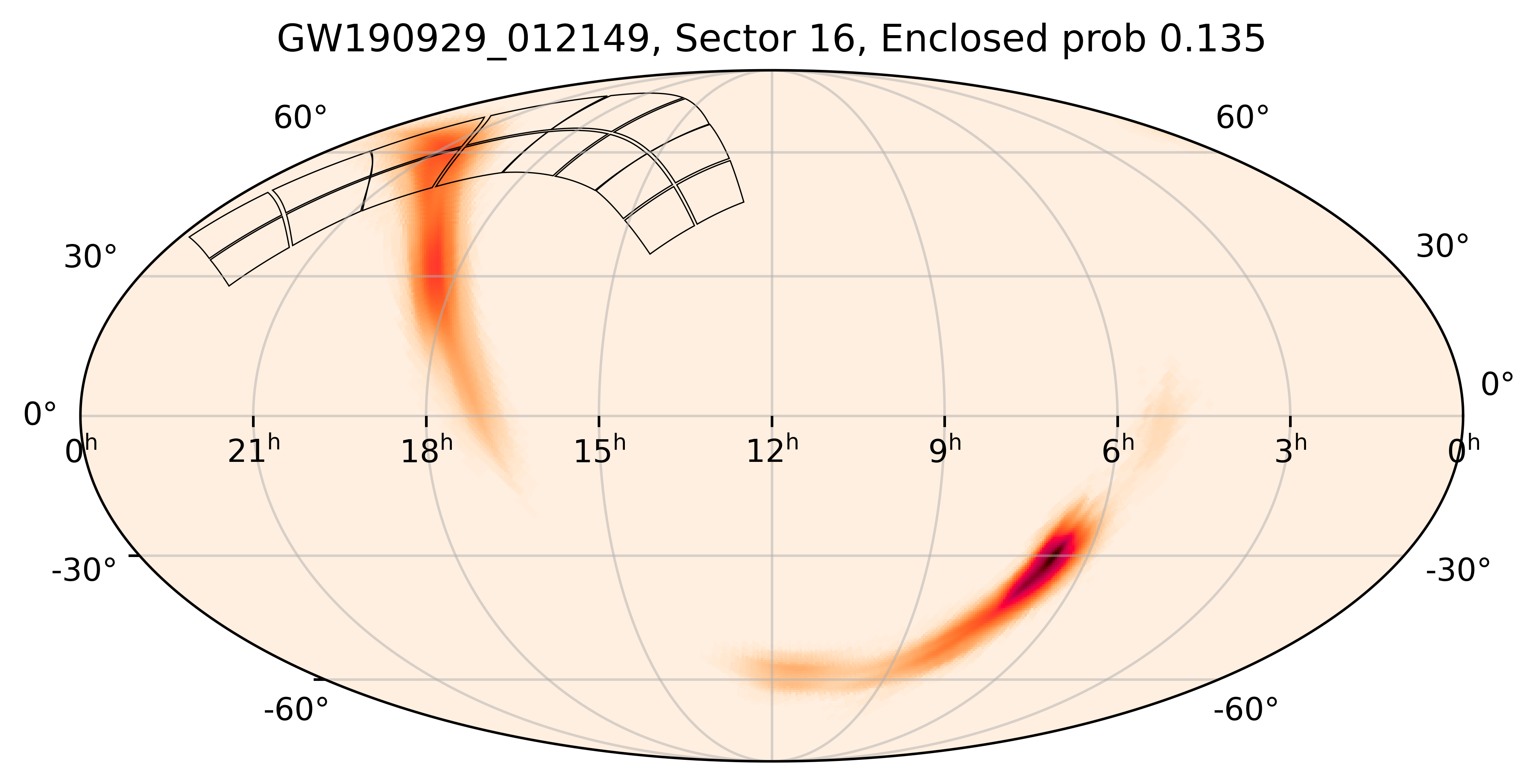 TESS Overlap Sky Map for GW190929_012149 in TESS Sector16