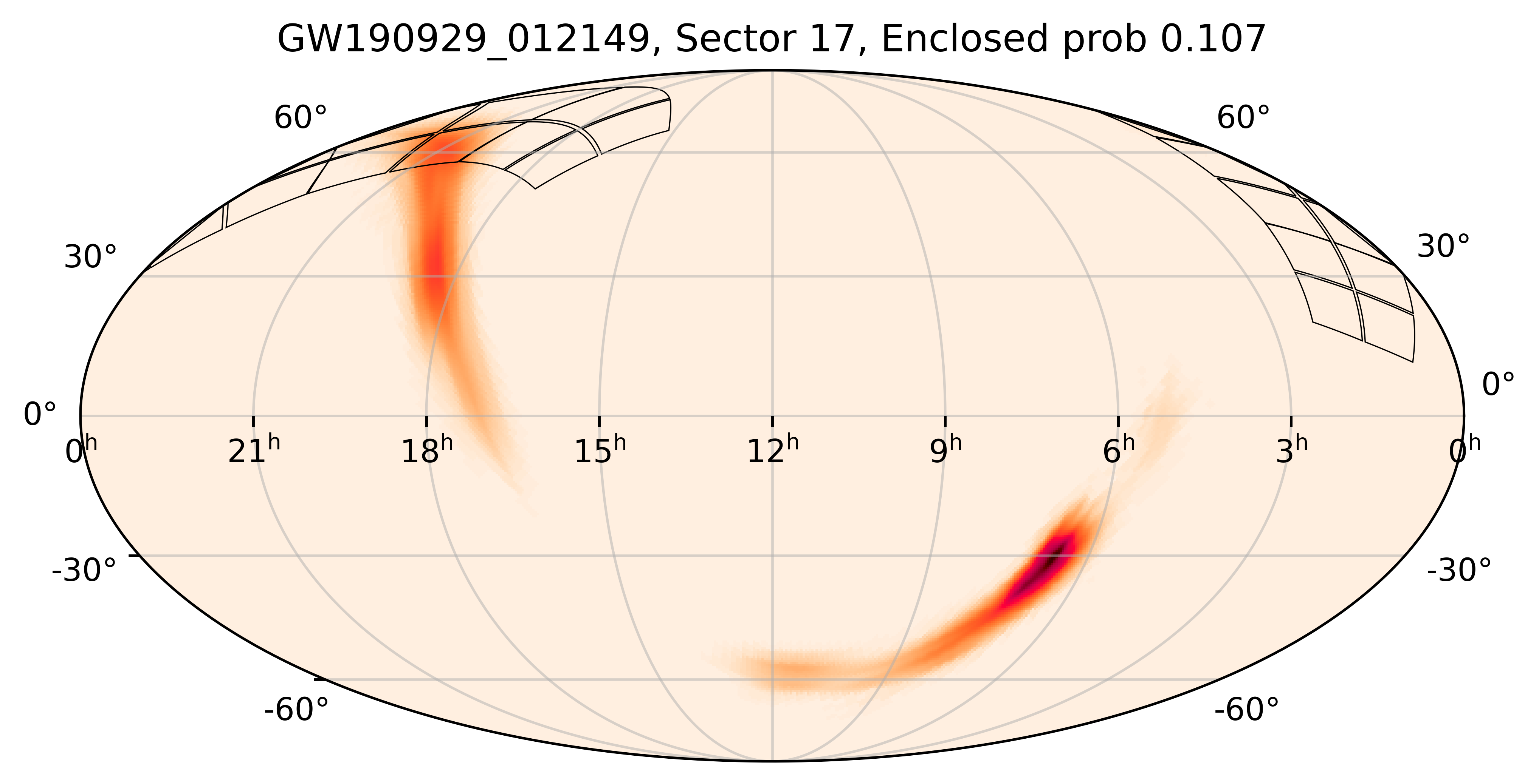 TESS Overlap Sky Map for GW190929_012149 in TESS Sector17