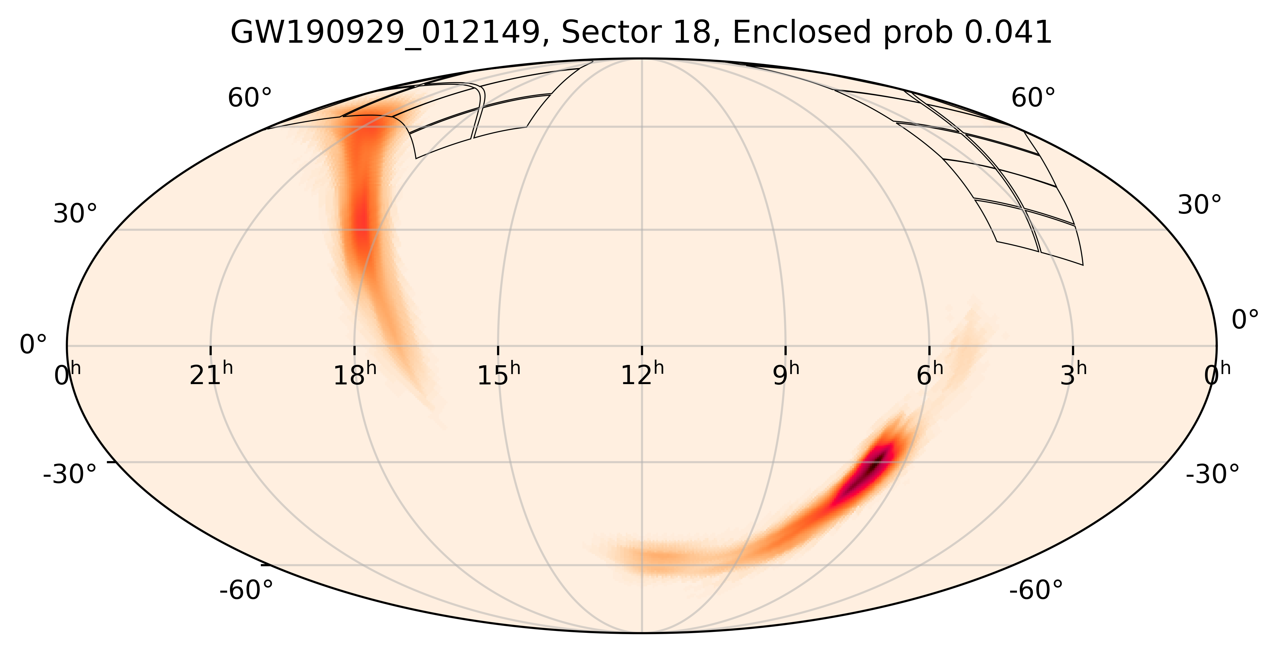 TESS Overlap Sky Map for GW190929_012149 in TESS Sector18