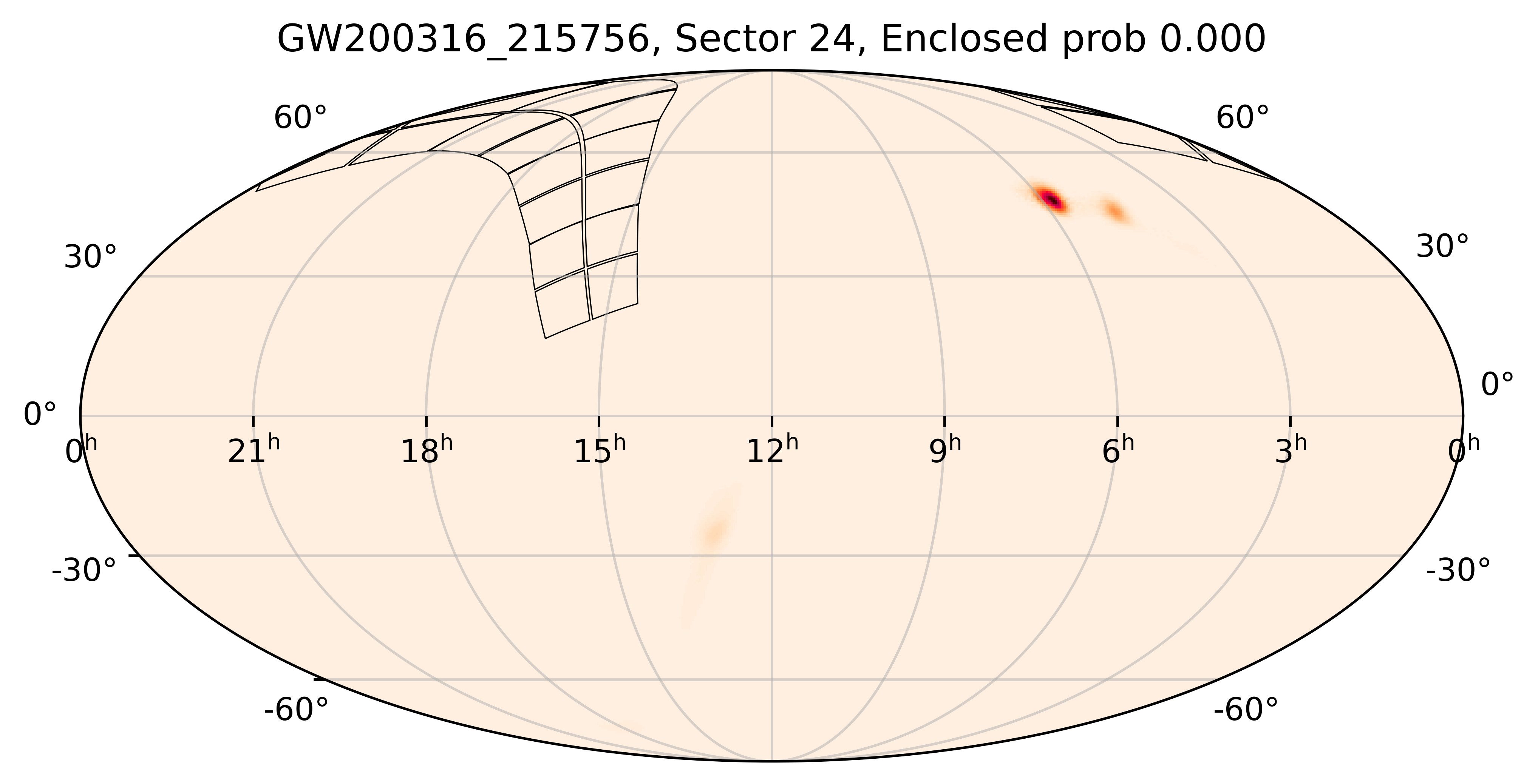 TESS Overlap Sky Map for GW200316_215756 in TESS Sector24